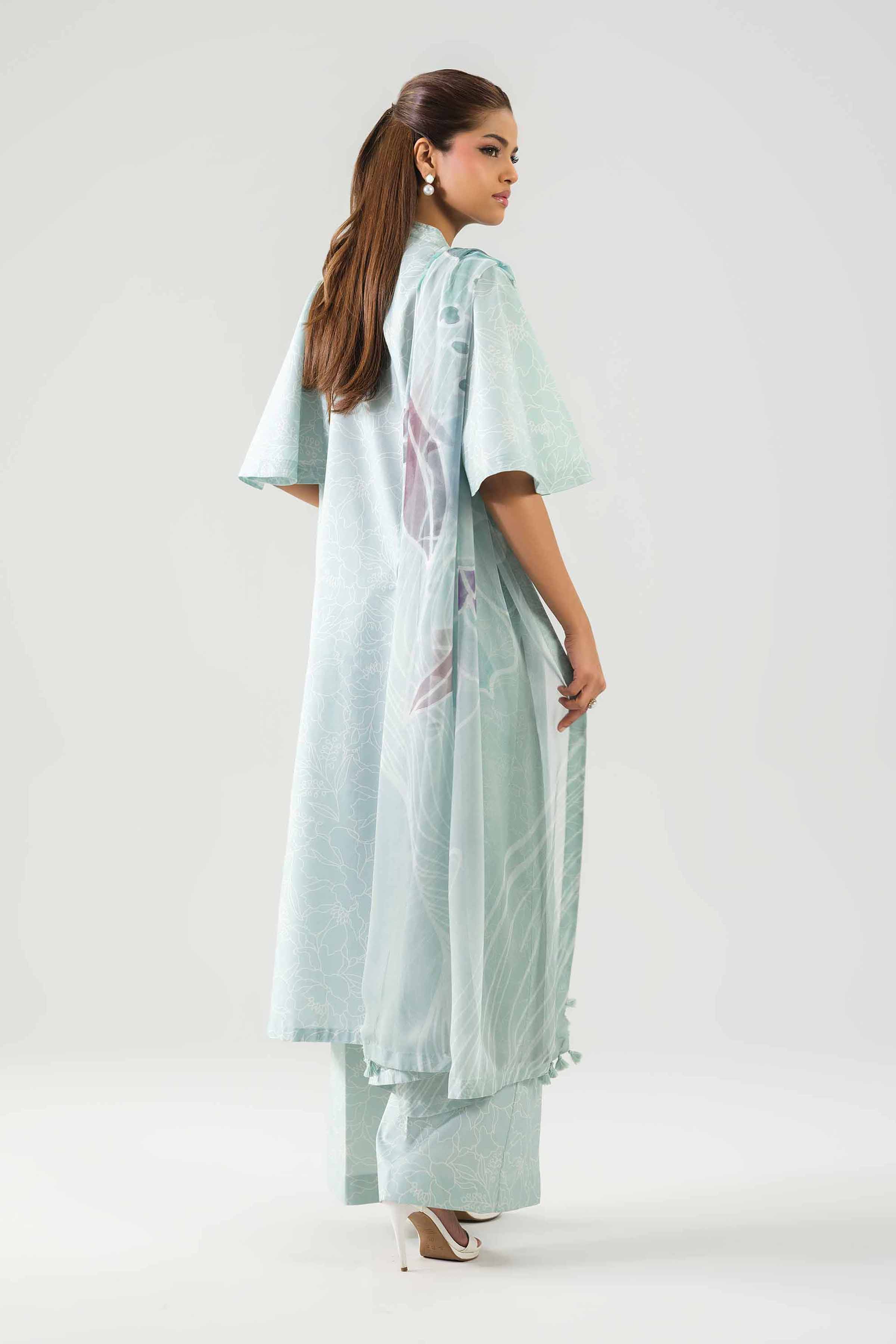 3 Piece - Printed Suit - 42601255 NishatUAE Green Lawn 3PC Printed Unstitched