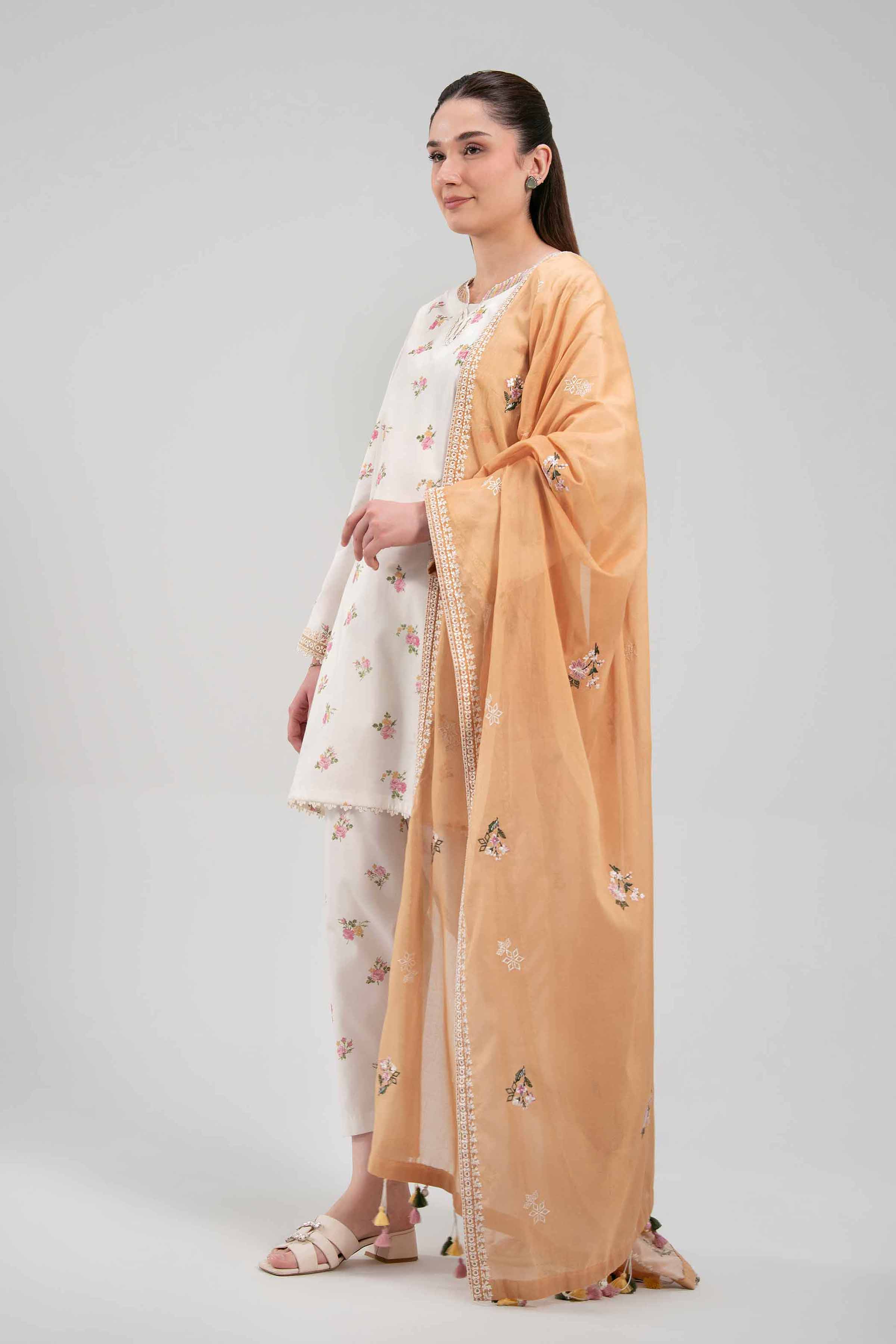 3 Piece - Printed Embroidered Suit - 42601265