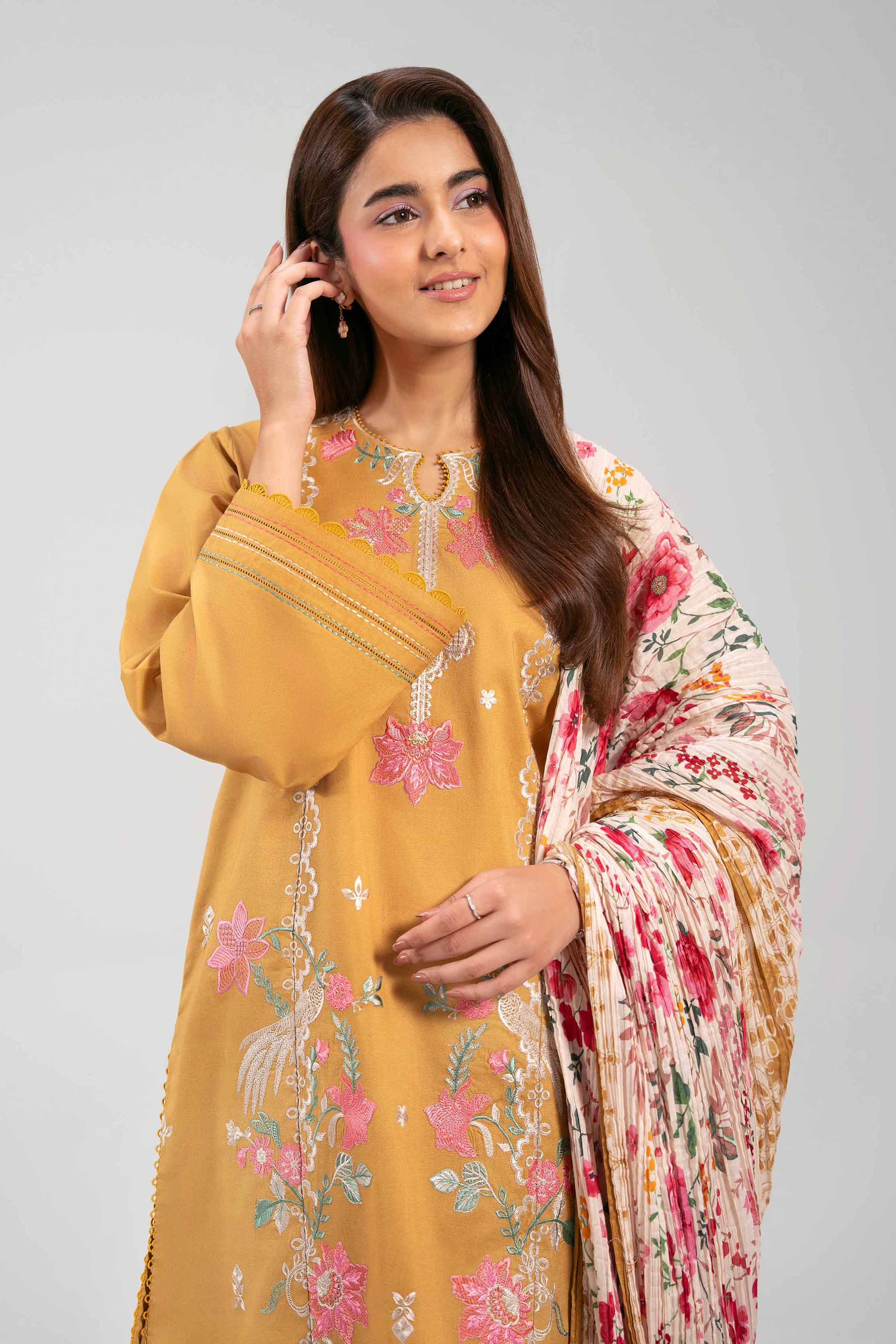 3 Piece - Printed Embroidered Suit - 42601271