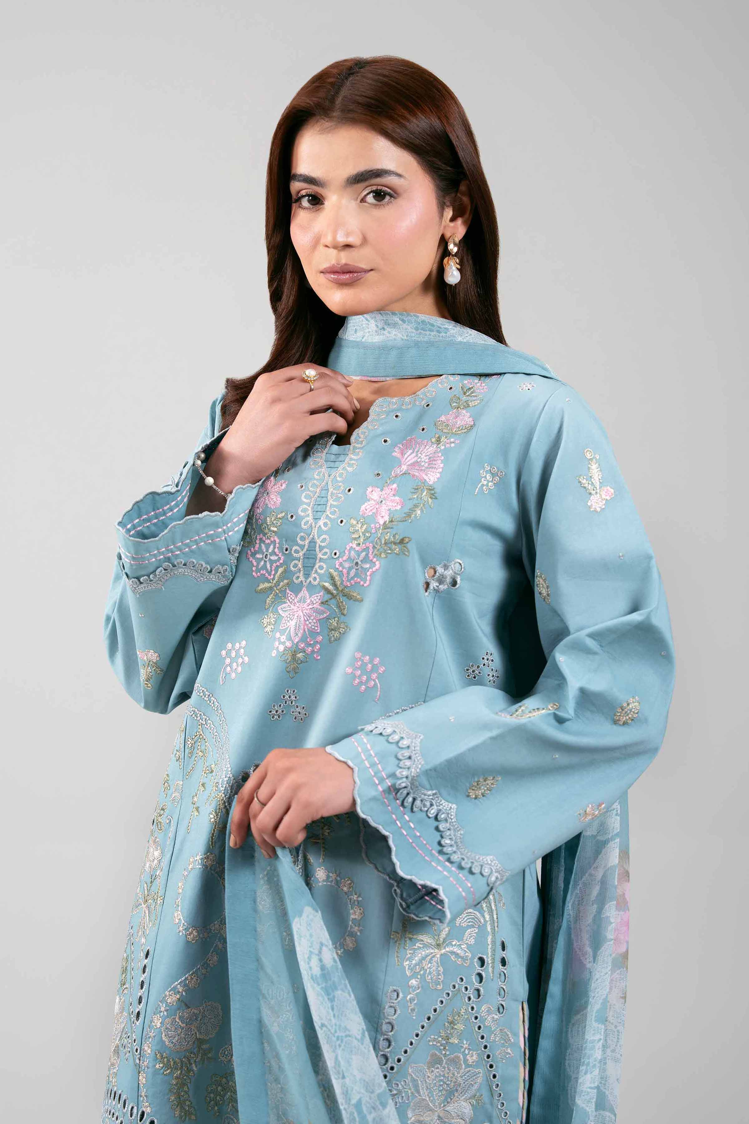 3 Piece - Digital Printed Embroidered Suit - 42601281