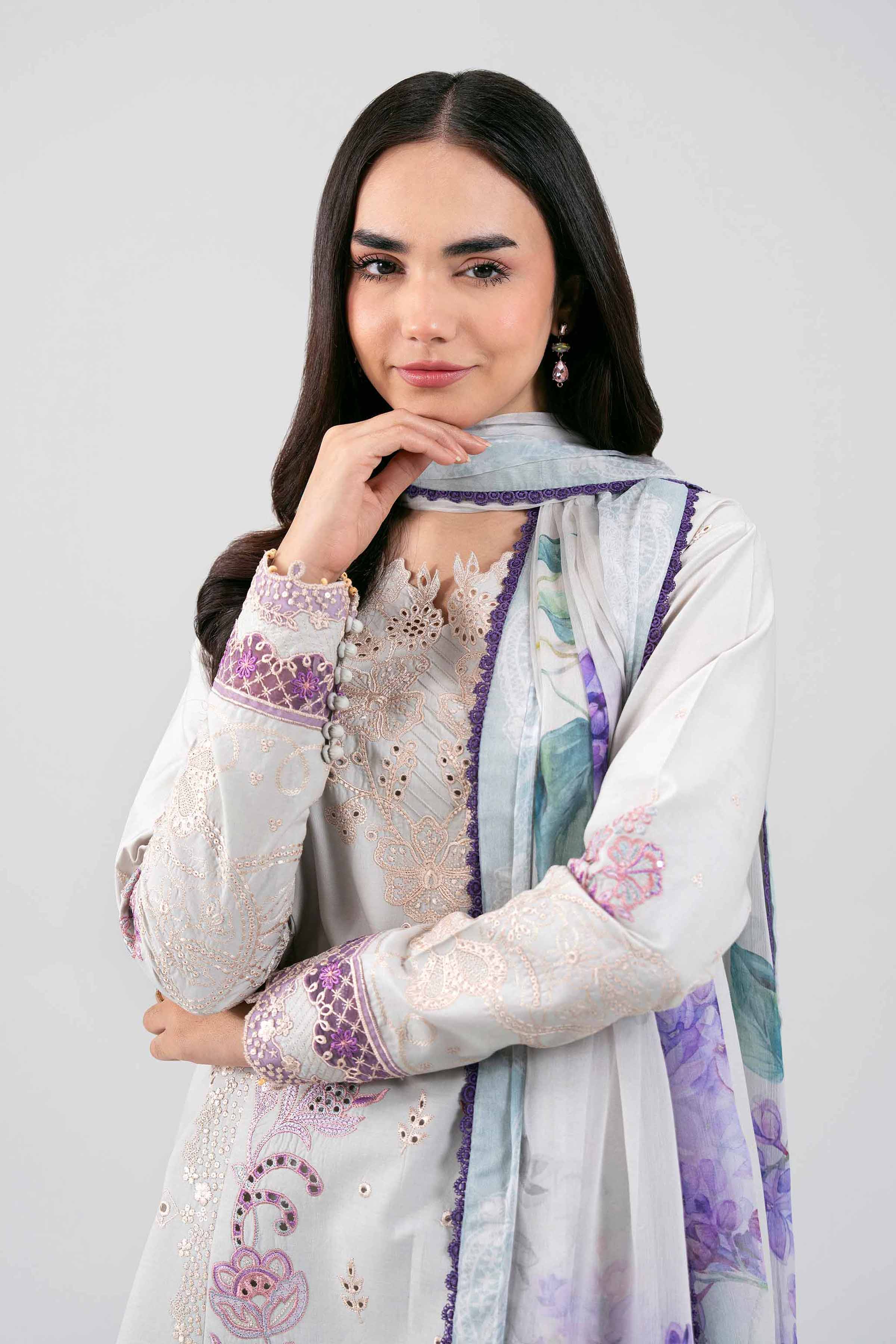 3 Piece - Embroidered Suit - 42601284 for Women - Unstitched Collection
