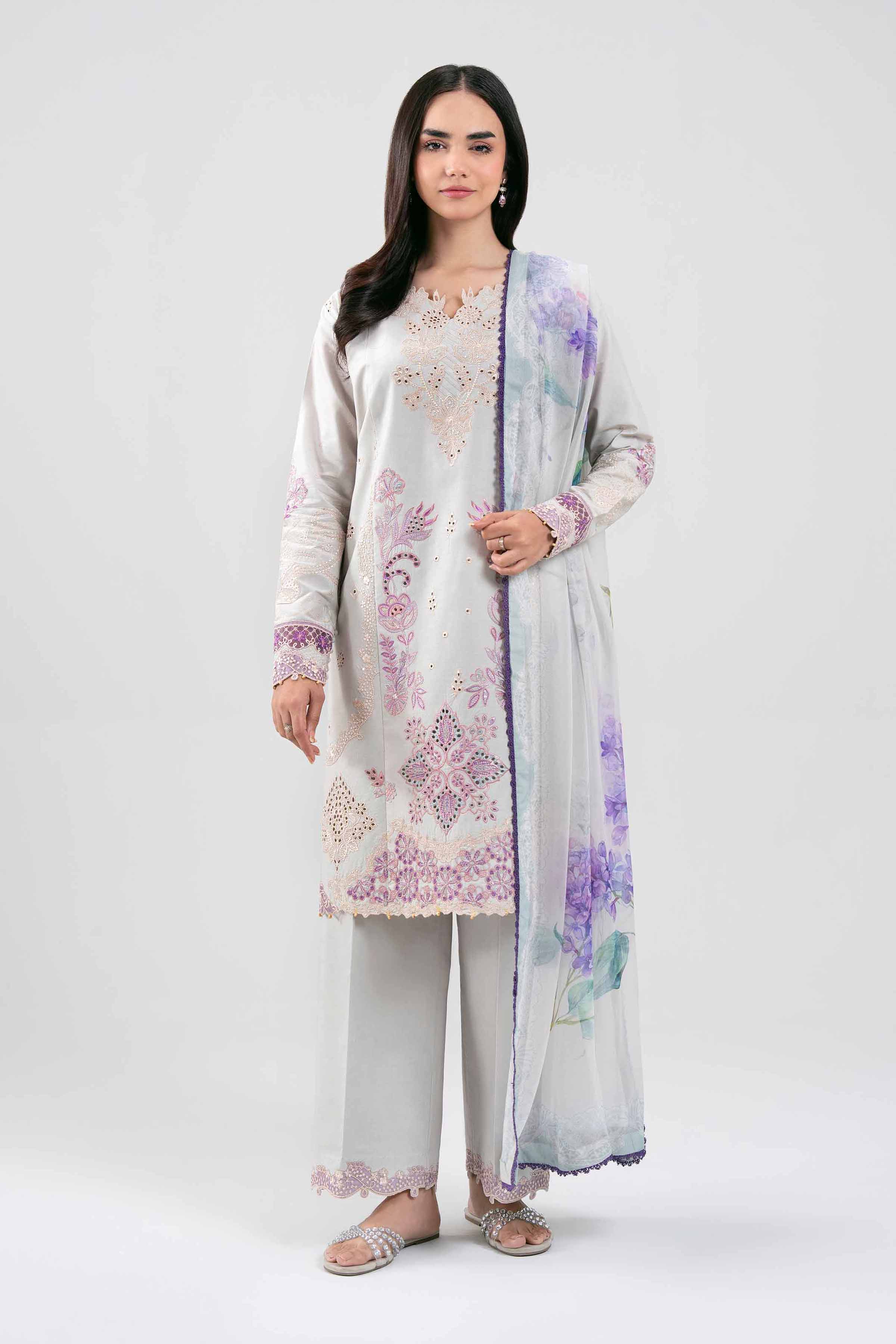 3 Piece - Embroidered Suit - 42601284 for Women - Unstitched Collection