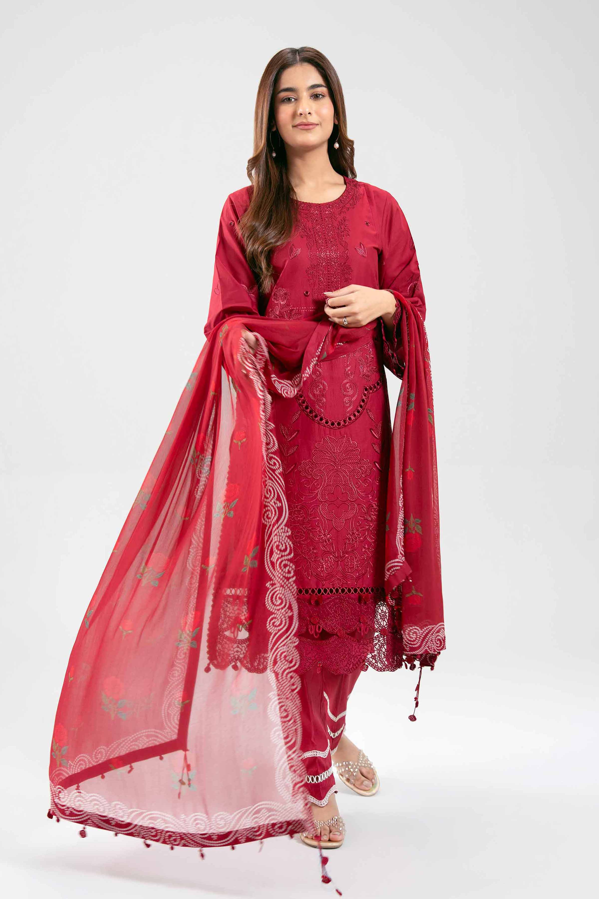 3 Piece - Embroidered Suit - 42601285 for Women - Unstitched Collection