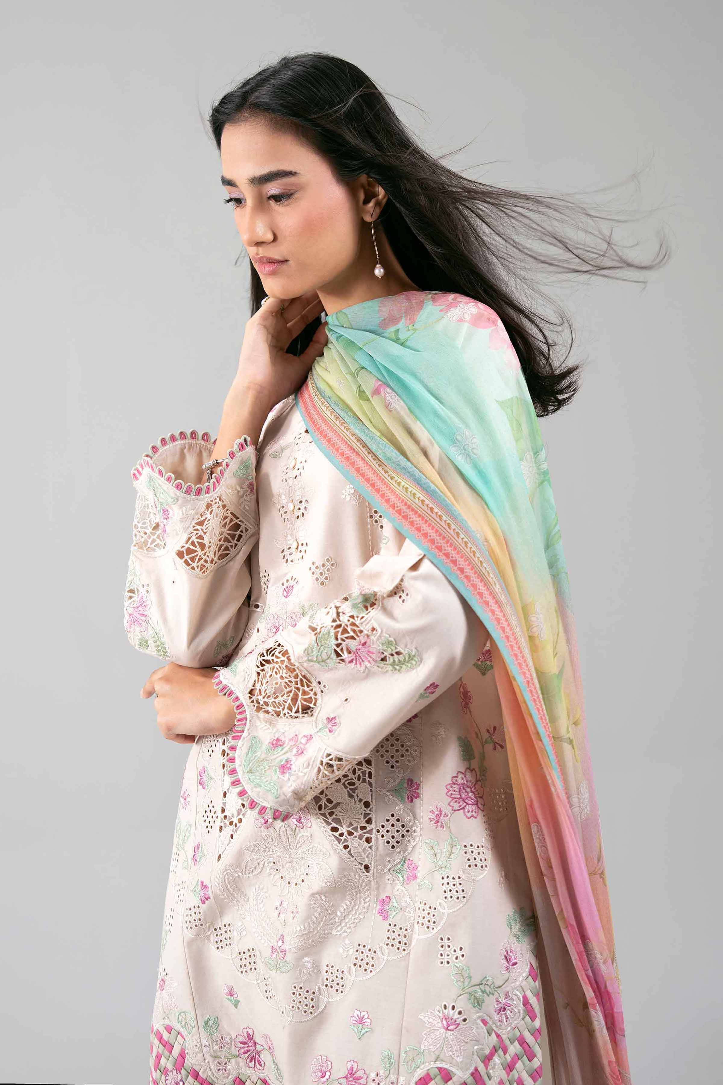 3 Piece - Digital Printed Embroidered Suit - 42601287