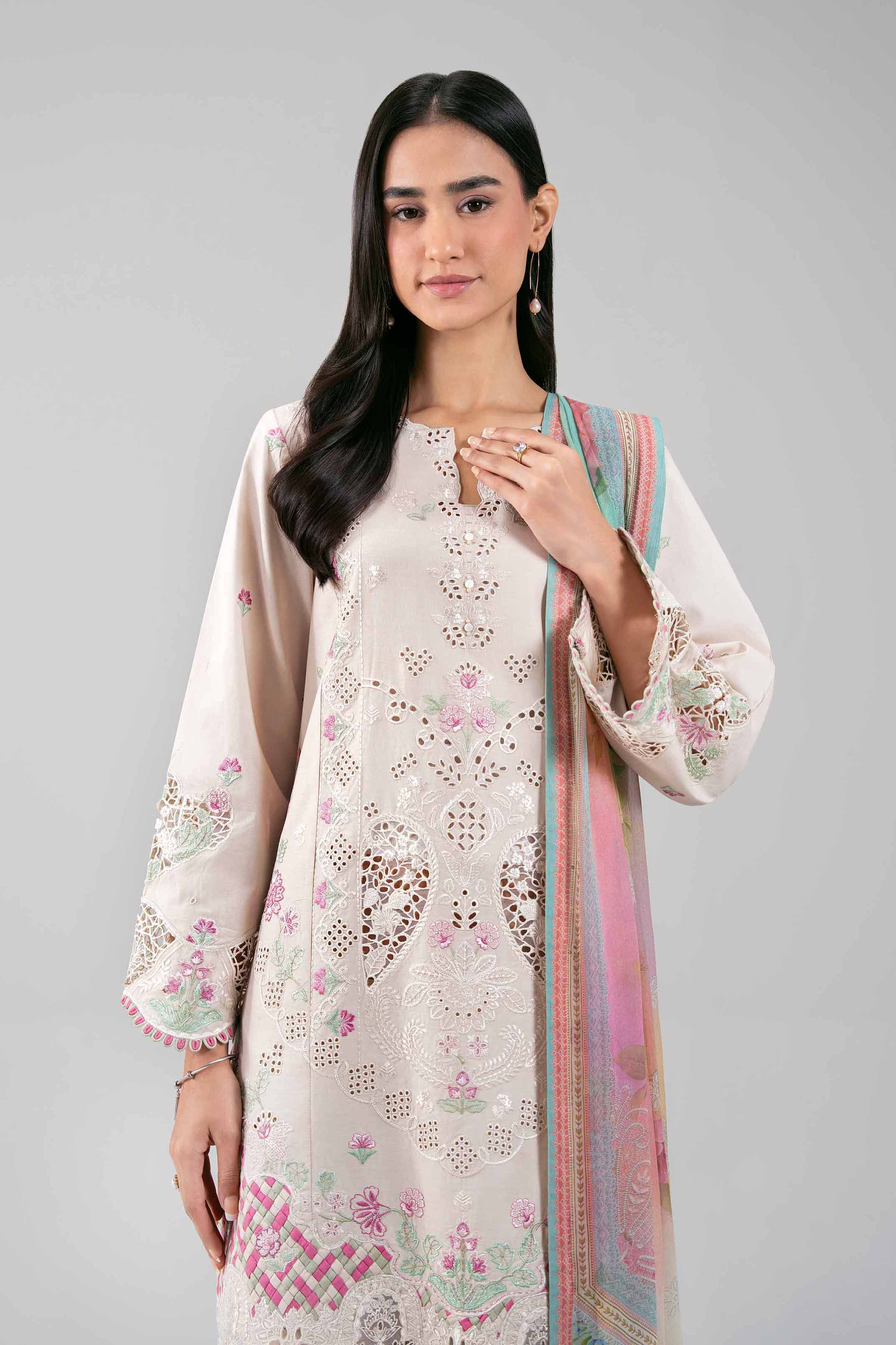 3 Piece - Digital Printed Embroidered Suit - 42601287