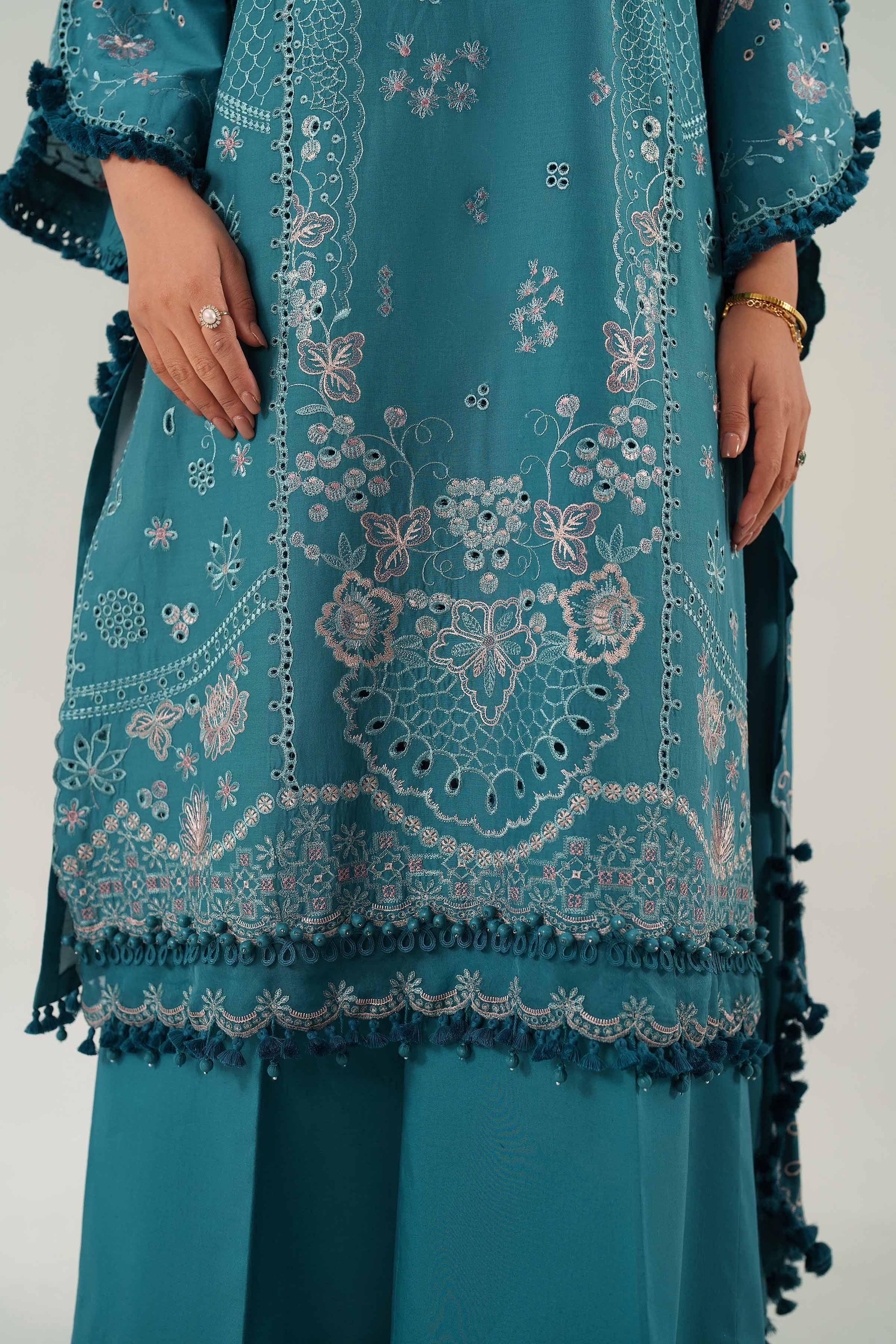 3 Piece - Embroidered Suit - 42601292 Green Cambric 3PC Embroidered