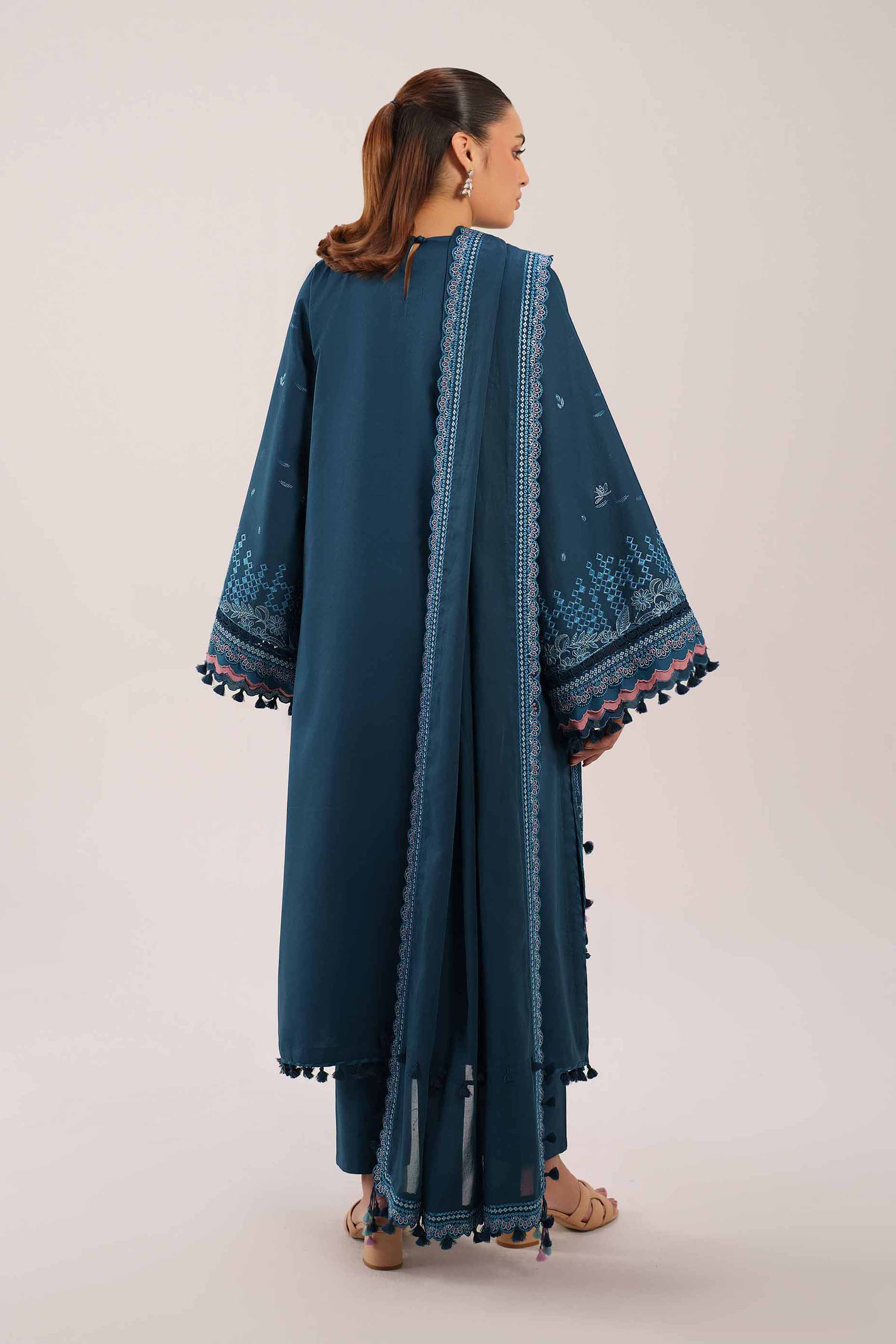 3 Piece - Embroidered Suit - 42601293 Blue Cambric 3PC Embroidered