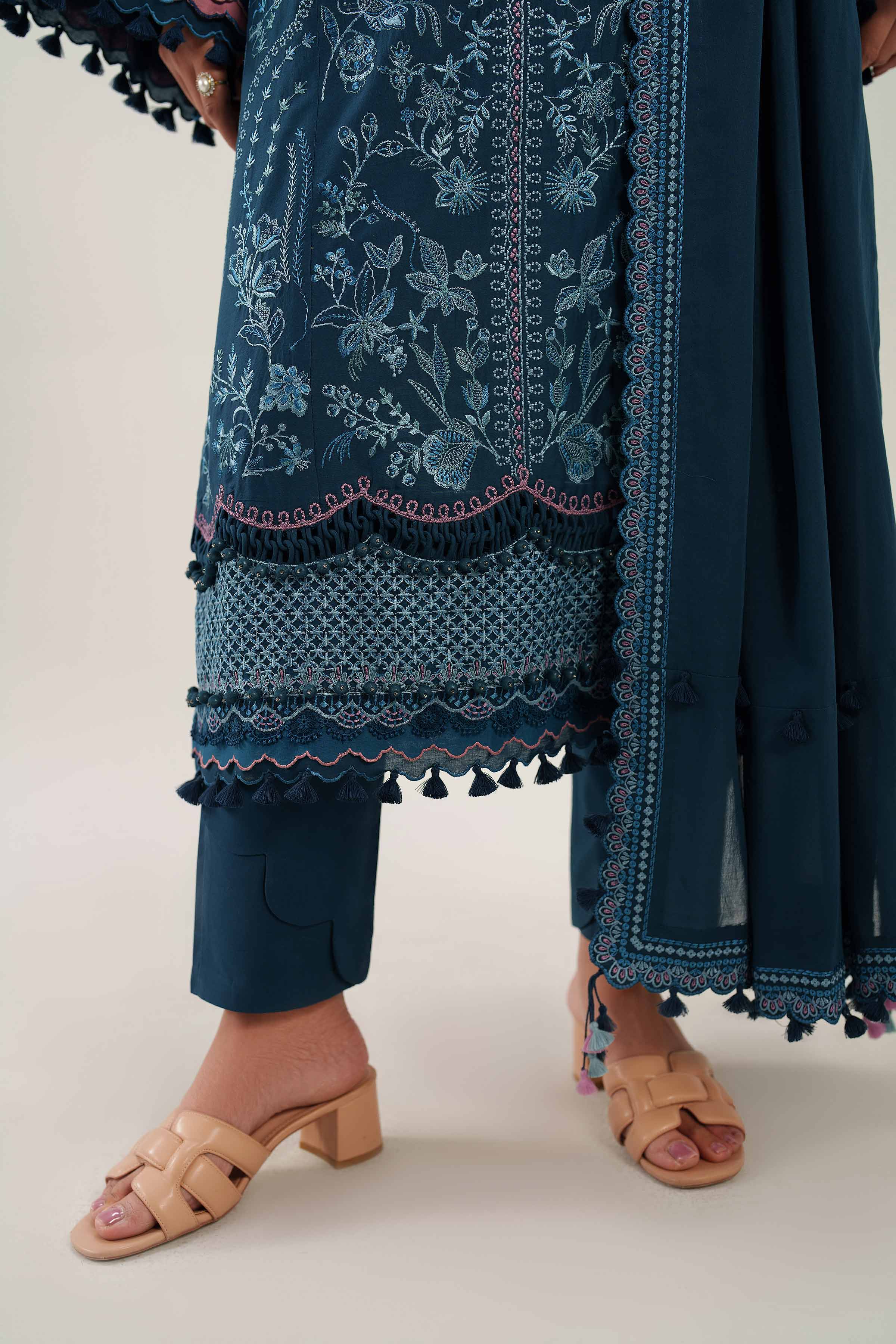 3 Piece - Embroidered Suit - 42601293 Blue Cambric 3PC Embroidered