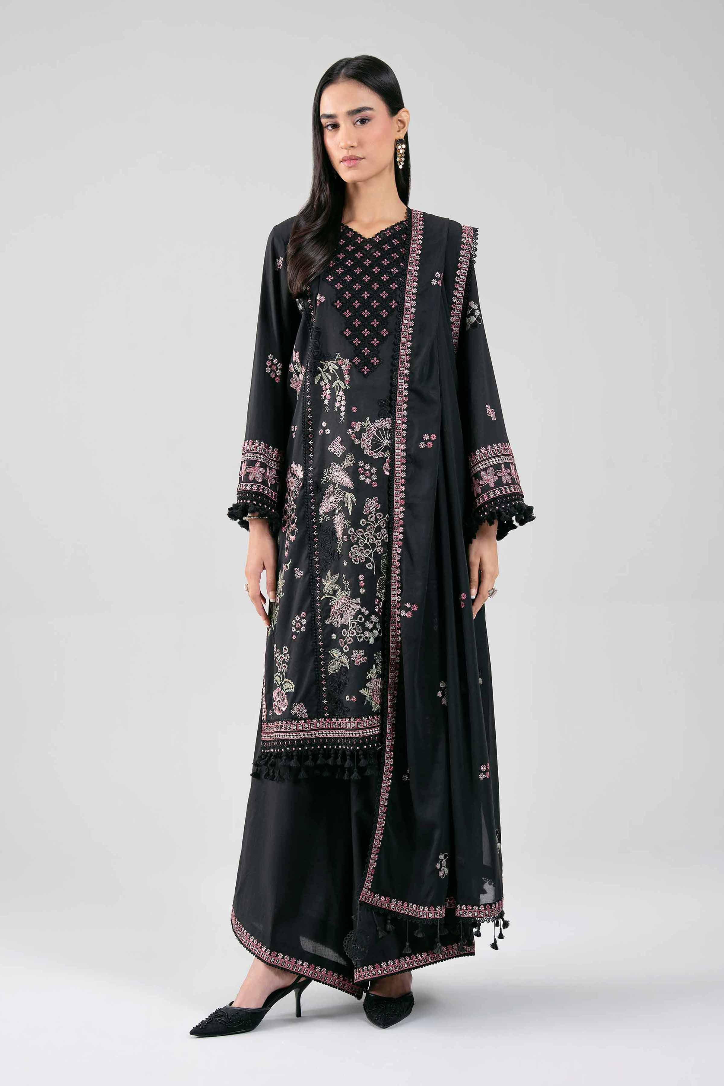 3 Piece - Embroidered Suit - 42601299 for Women - Unstitched Collection