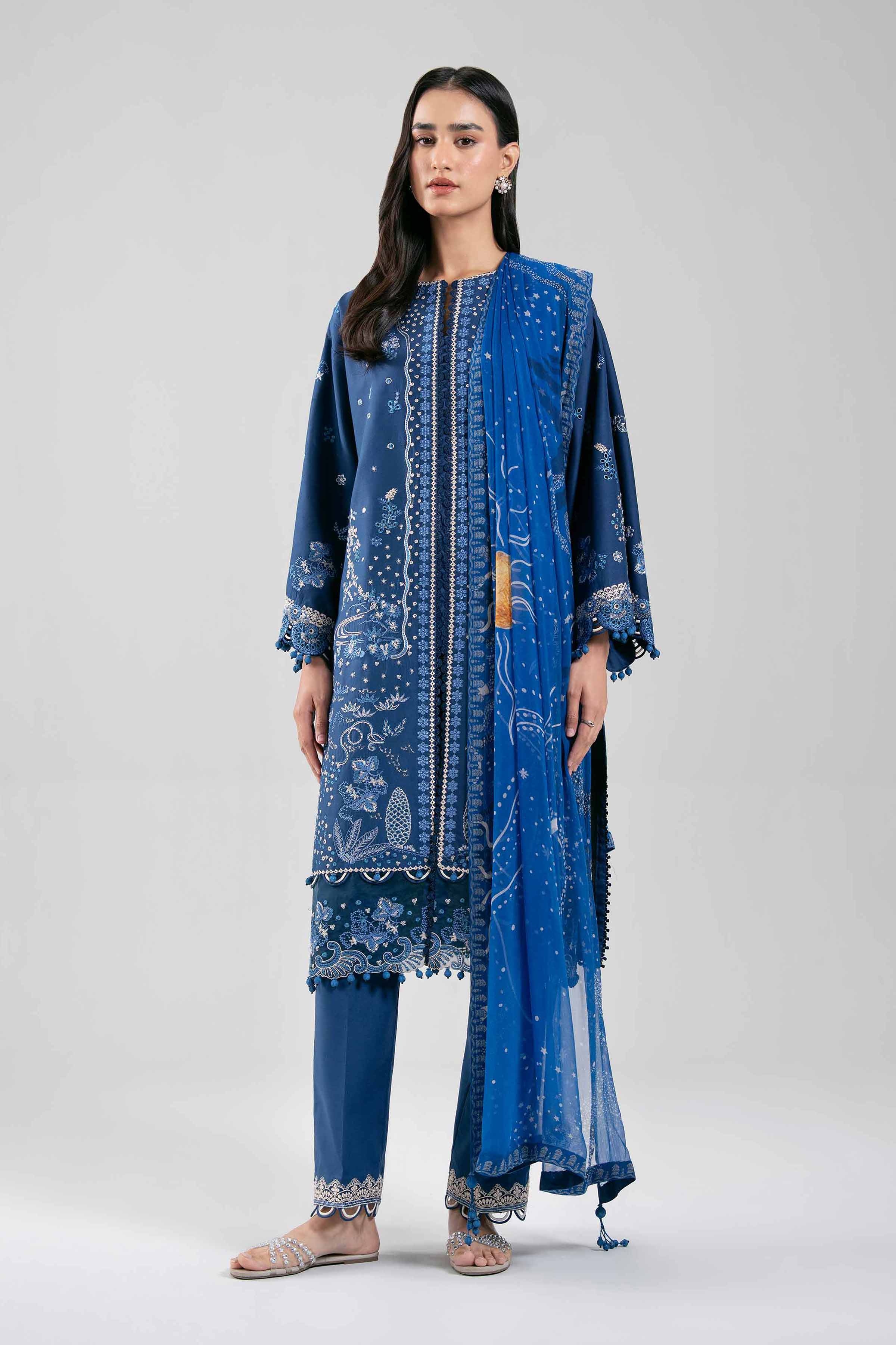 3 Piece - Embroidered Suit - 42601303 for Women - Unstitched Collection