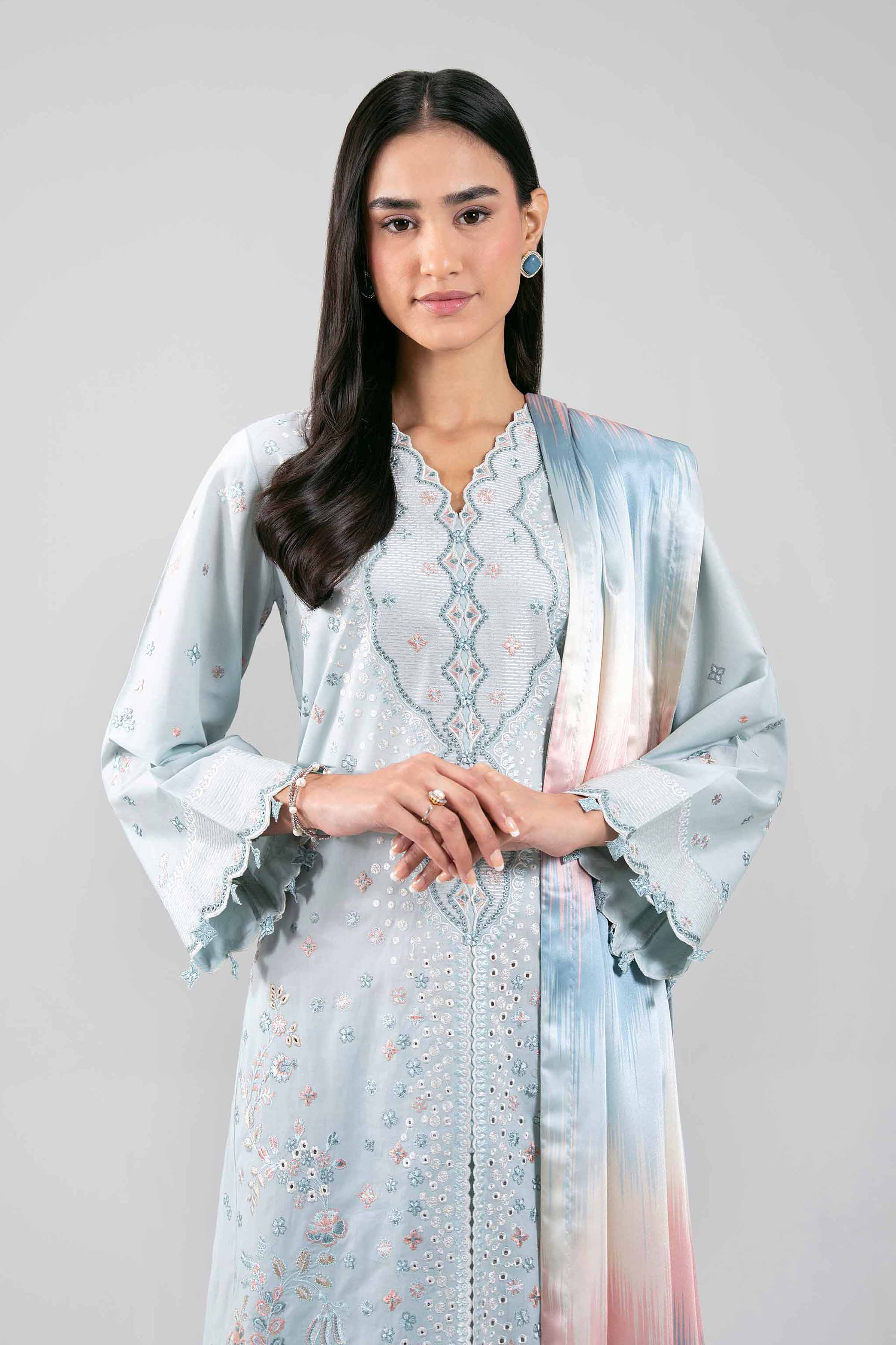 3 Piece - Digital Printed Embroidered Suit - 42601309