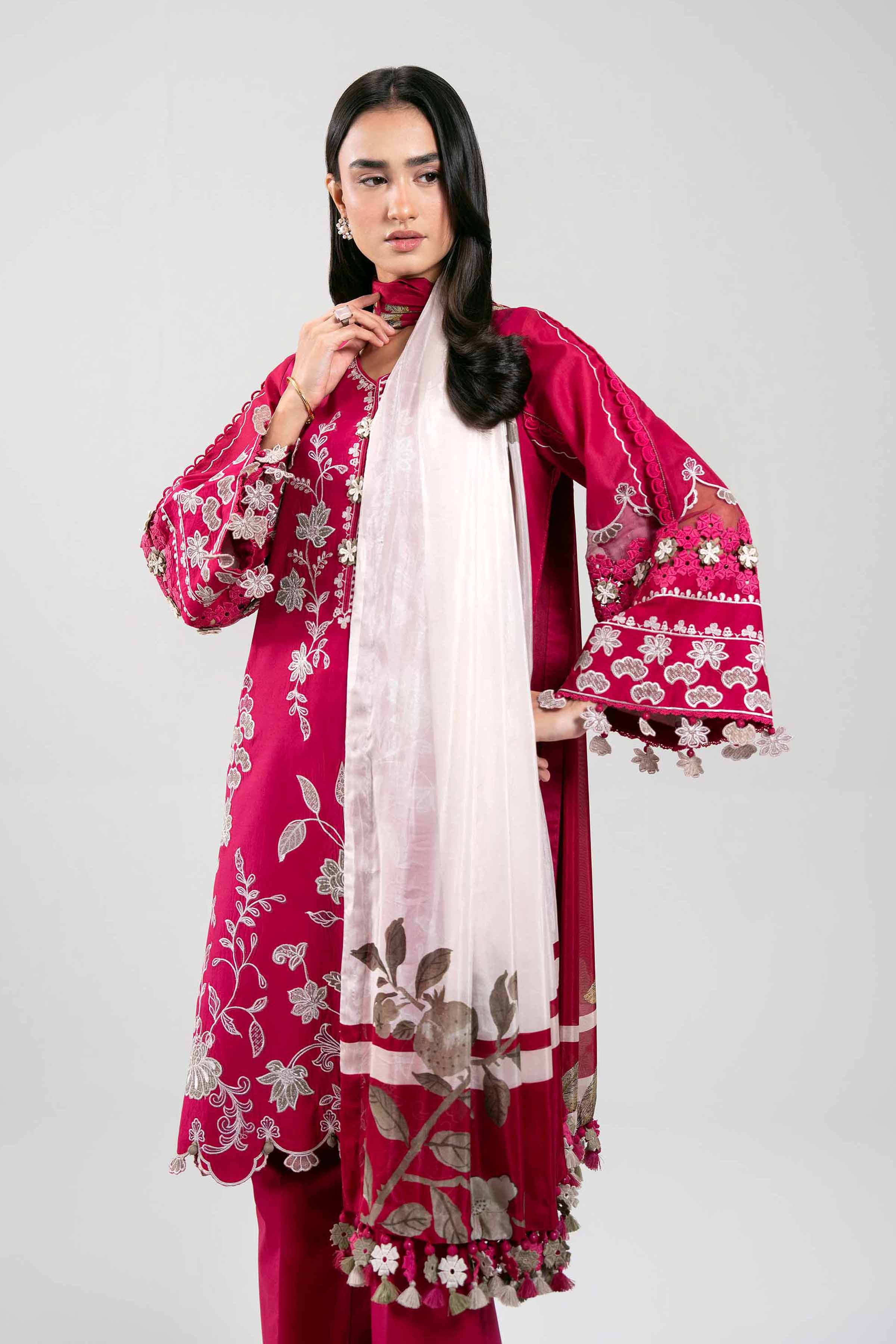 3 Piece - Digital Printed Embroidered Suit - 42601316