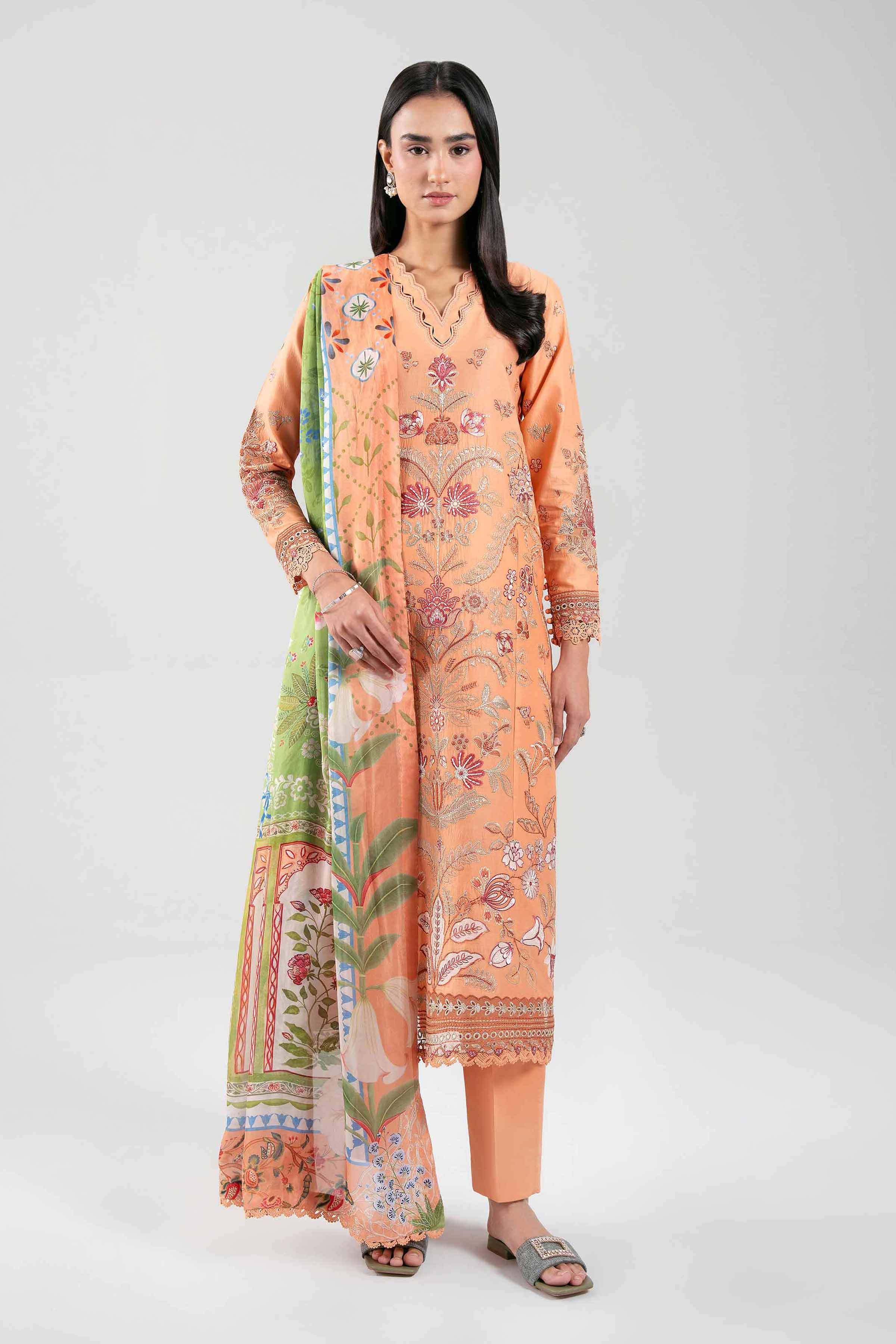 3 Piece - Digital Printed Embroidered Suit - 42601318