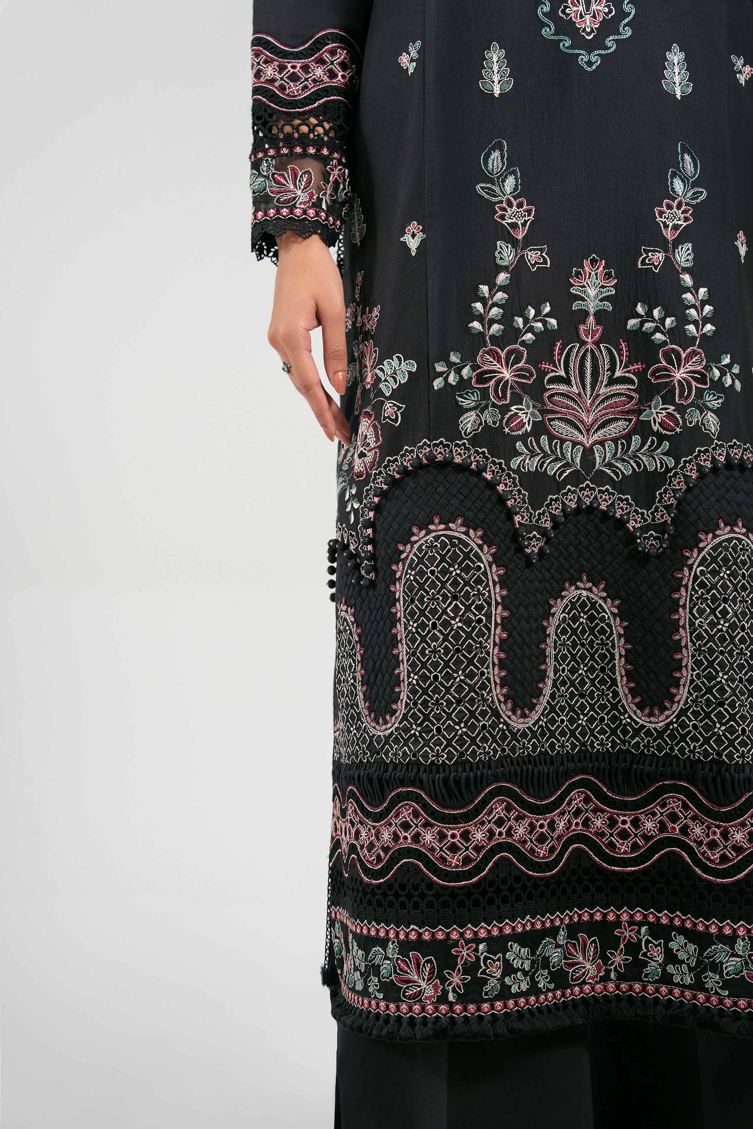 3 Piece - Digital Printed Embroidered Suit - 42601319