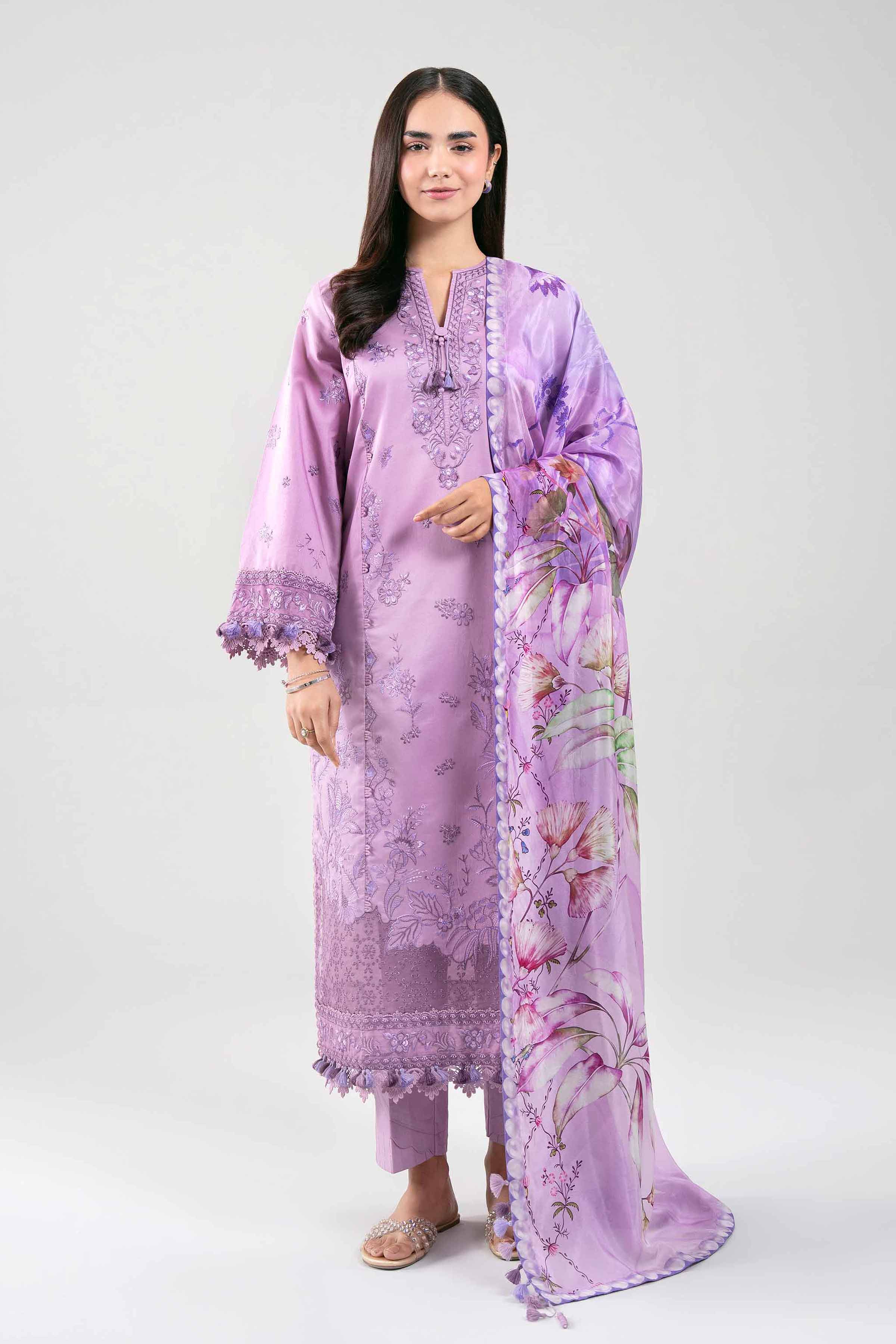 3 Piece - Digital Printed Embroidered Suit - 42601321