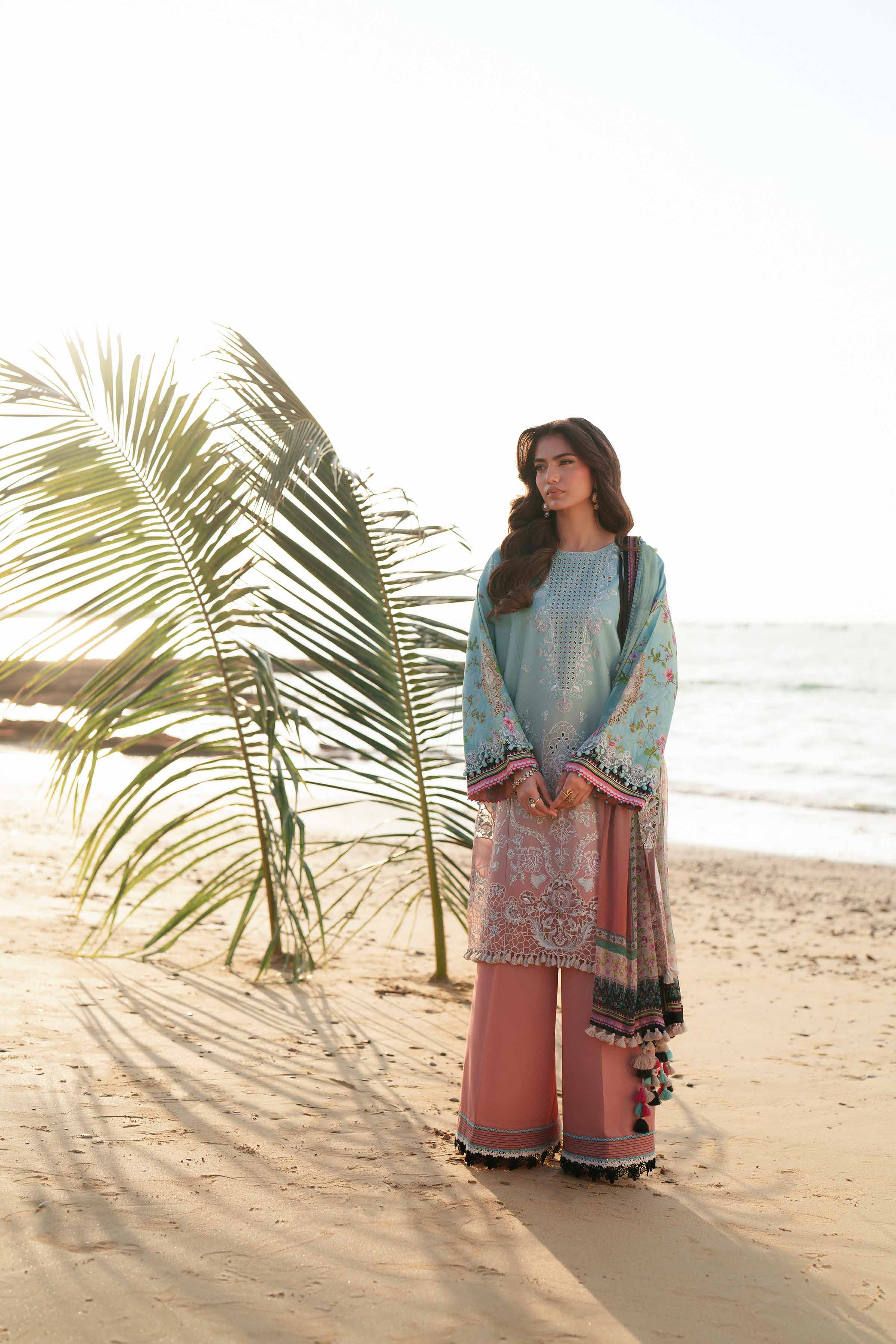 3 Piece - Digital Printed Embroidered Suit - 42601326