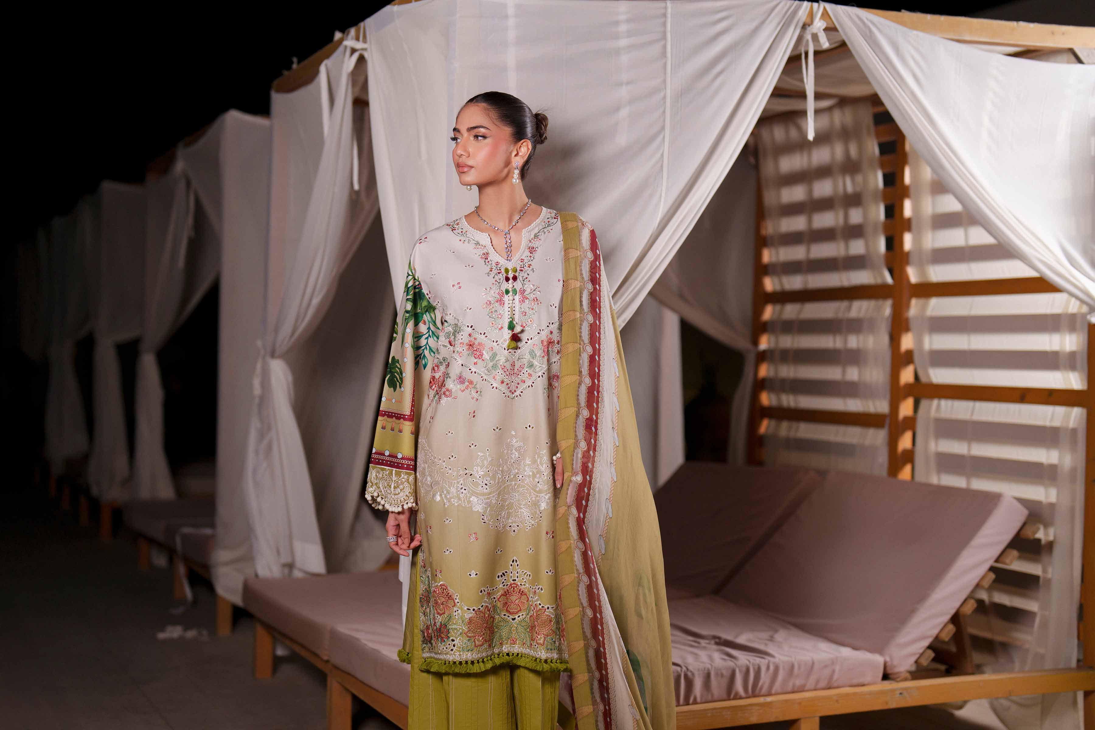 3 Piece - Digital Printed Embroidered Suit - 42601327
