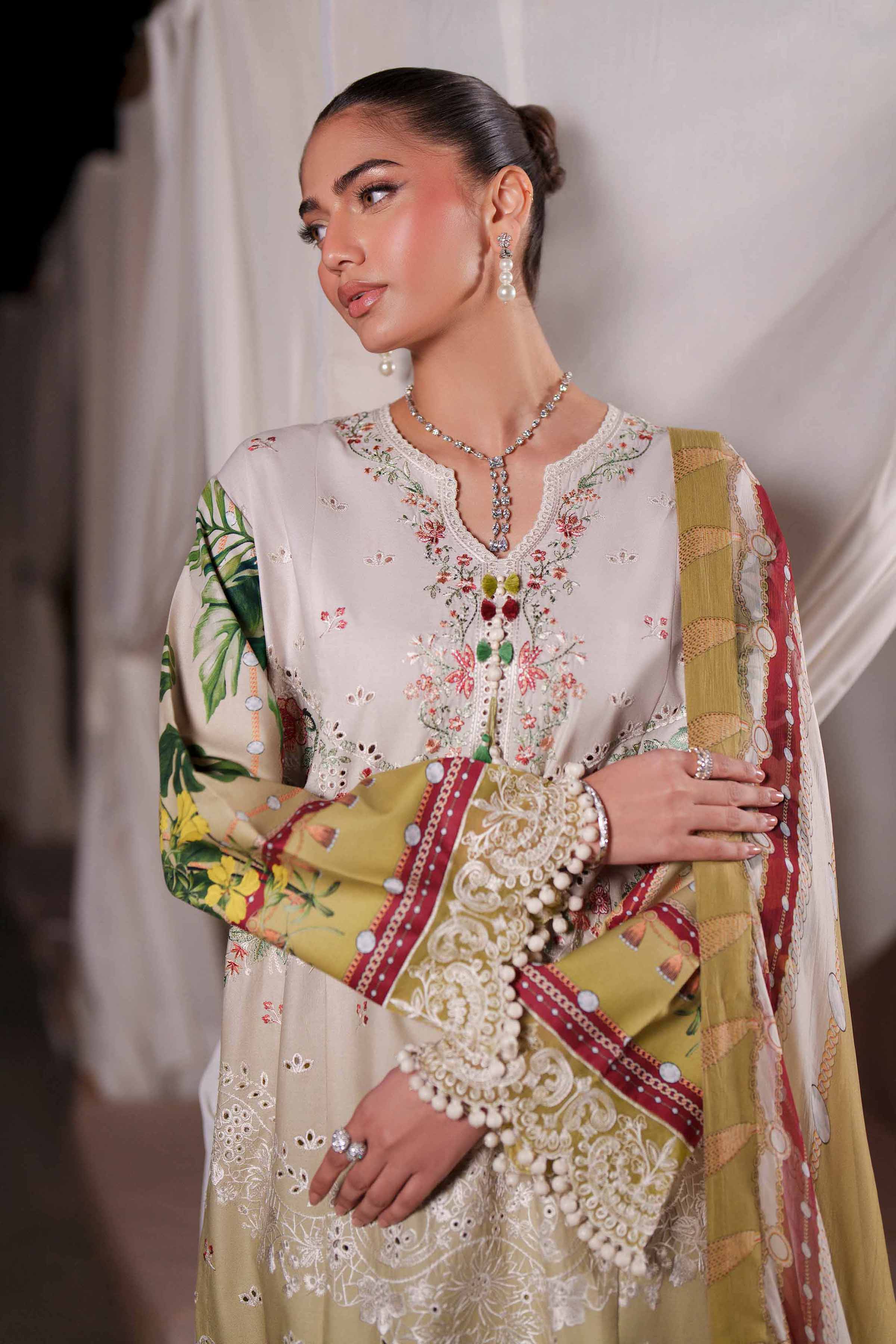 3 Piece - Digital Printed Embroidered Suit - 42601327 Gold Cambric 3PC Embroidered