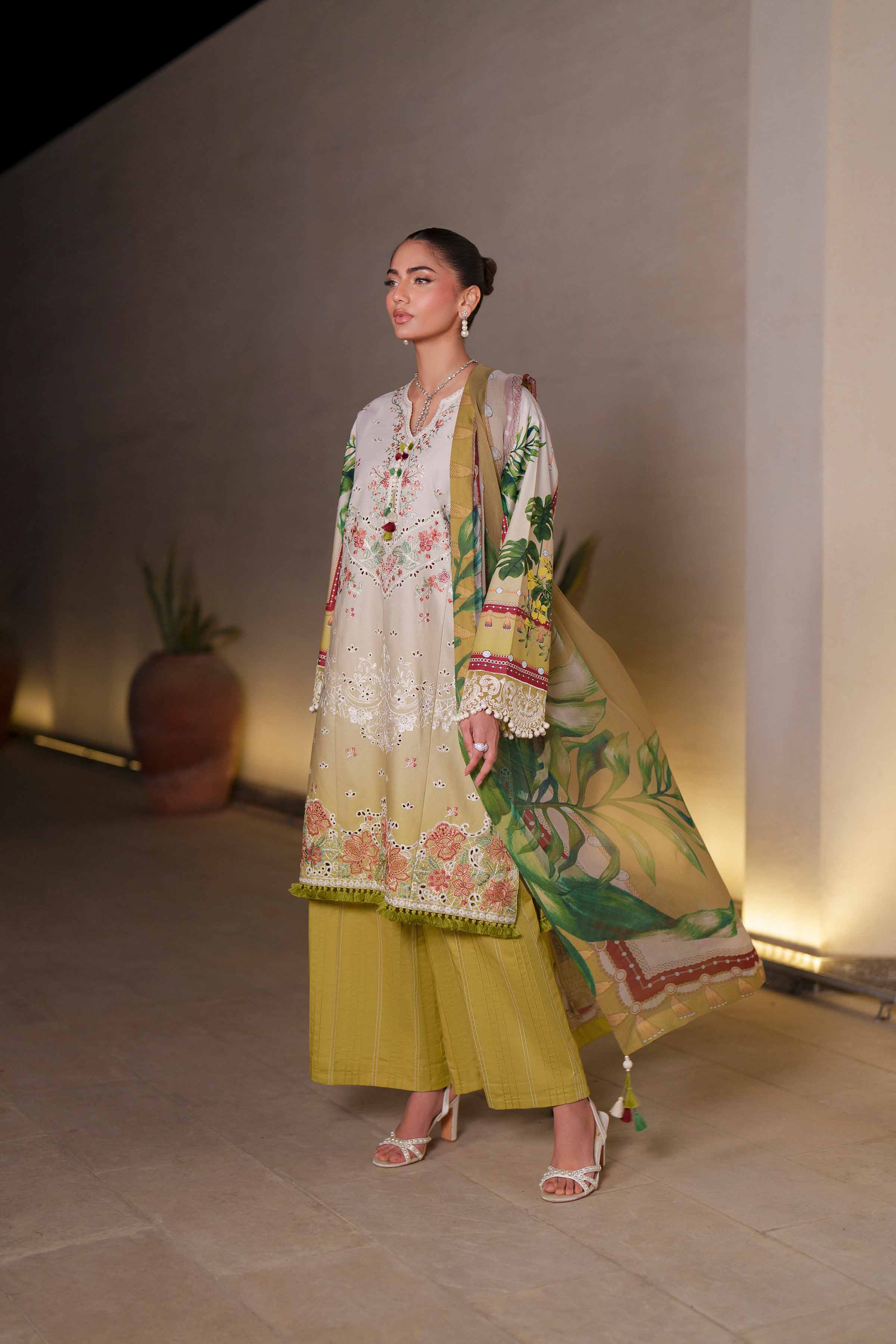 3 Piece - Digital Printed Embroidered Suit - 42601327