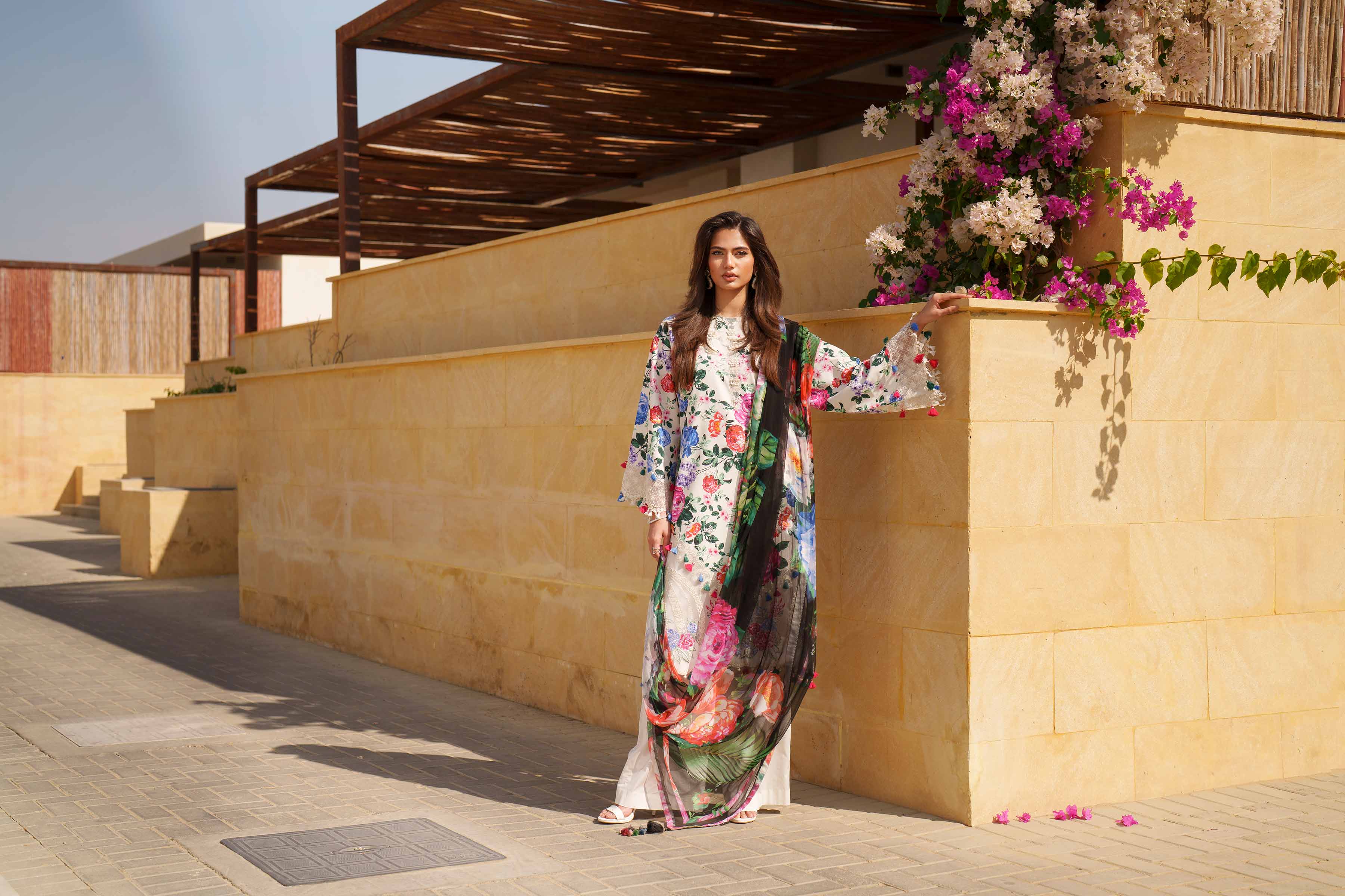 3 Piece - Digital Printed Embroidered Suit - 42601331