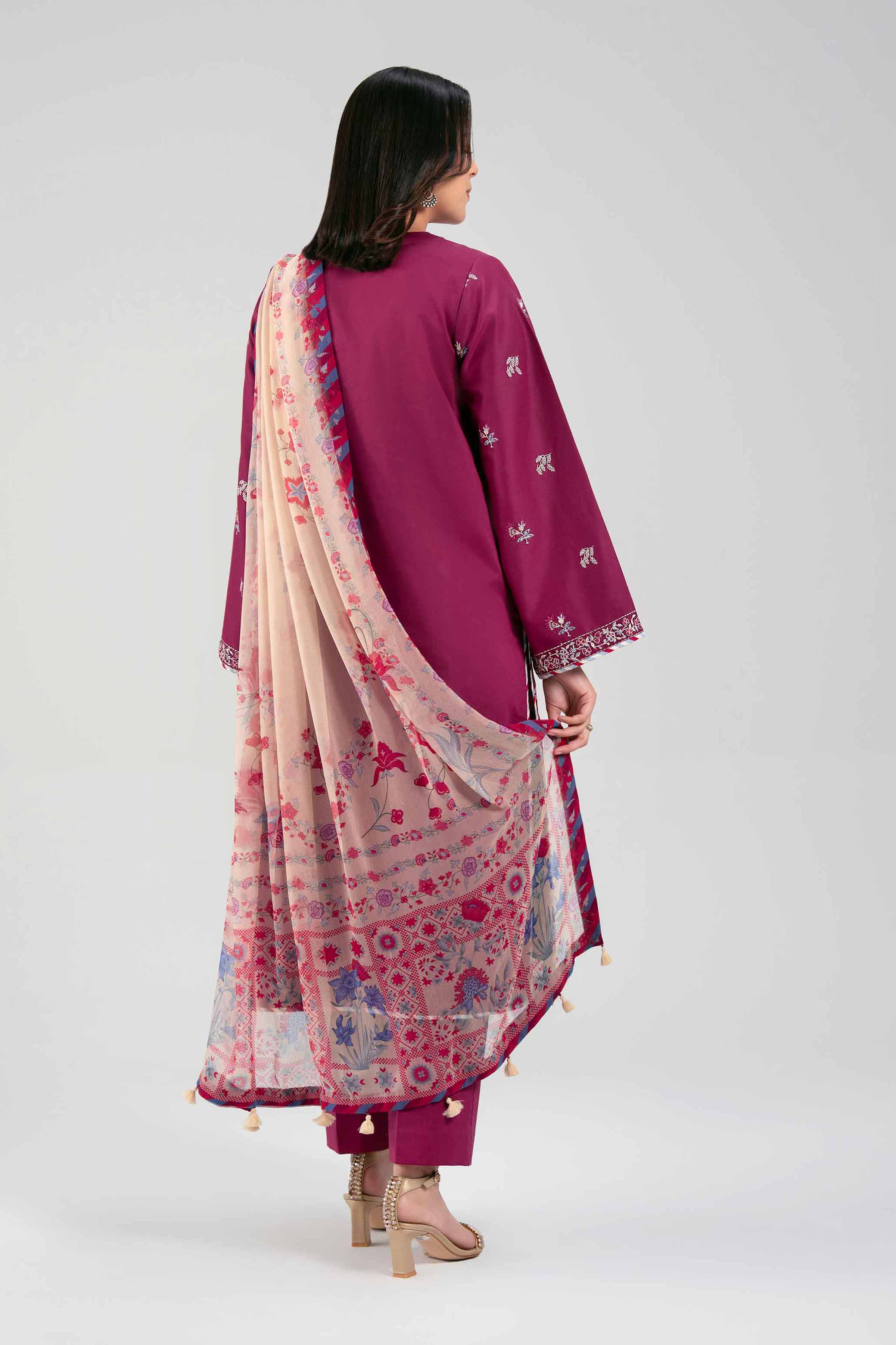 3 Piece - Digital Printed Embroidered Suit - 42601335