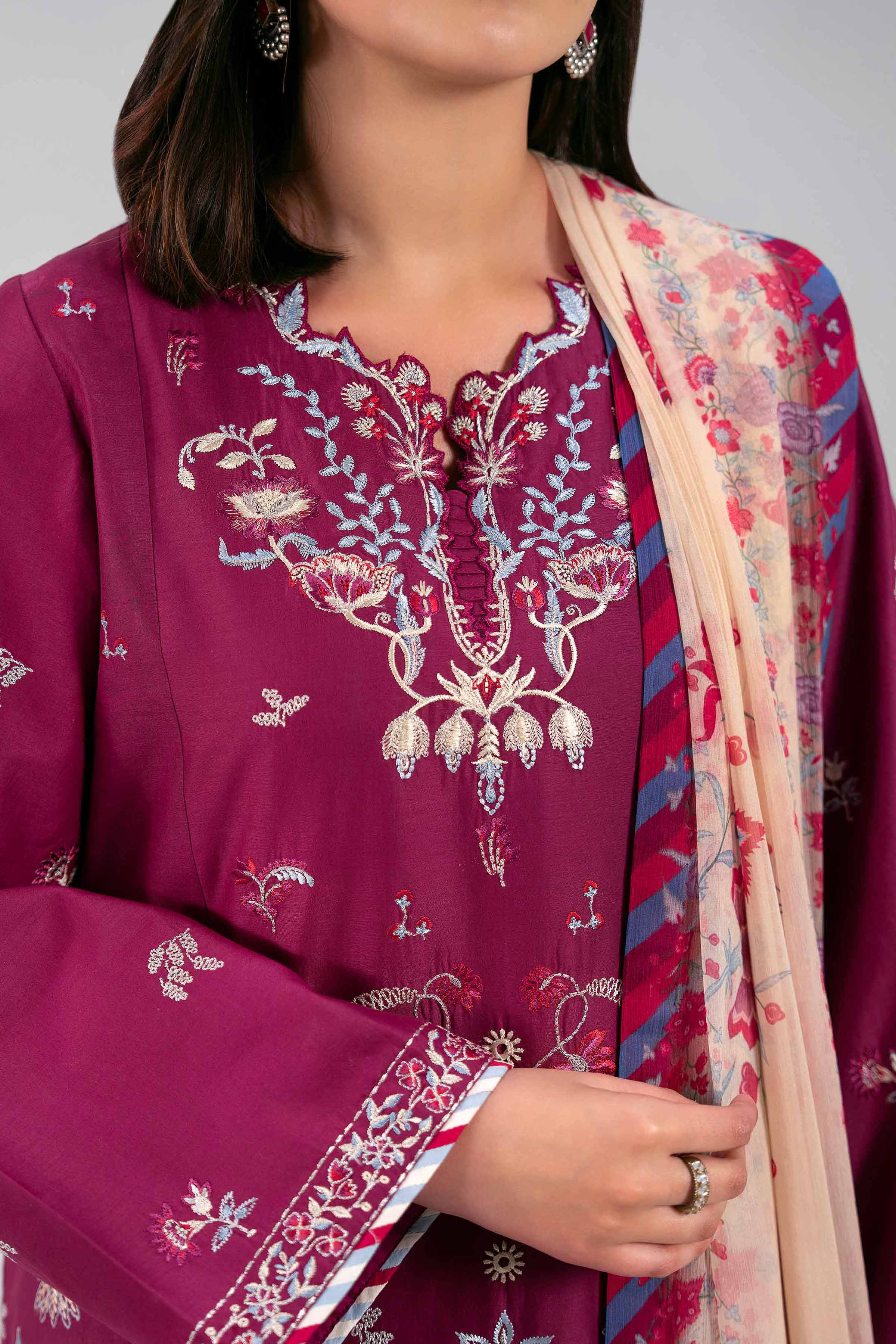 3 Piece - Digital Printed Embroidered Suit - 42601335