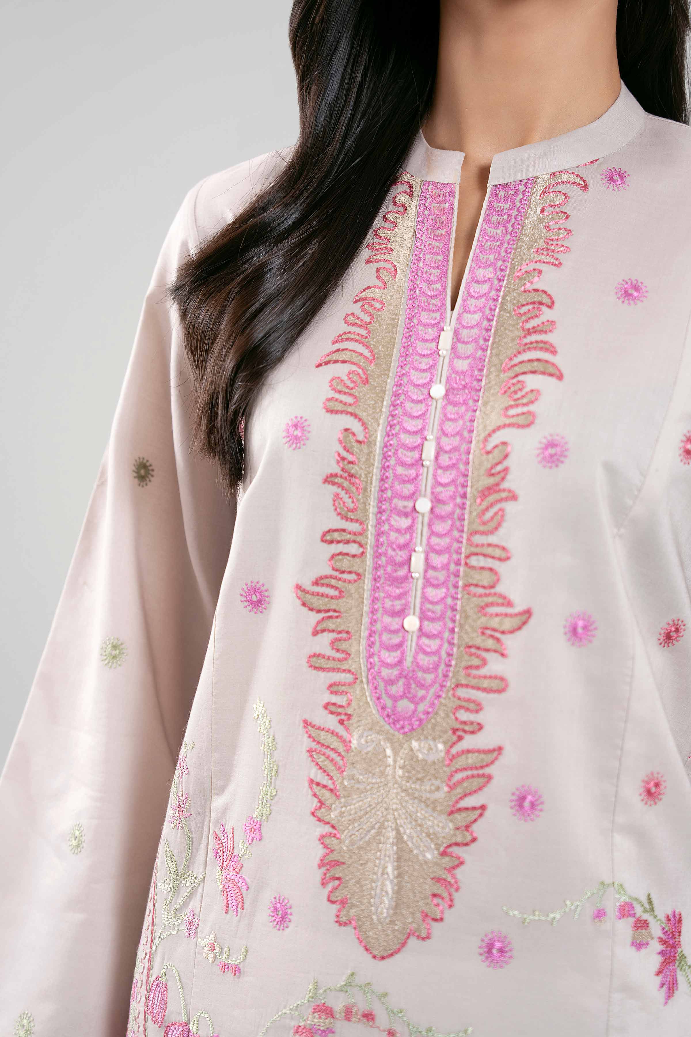 3 Piece - Digital Printed Embroidered Suit - 42601336 Beige Lawn 3PC Embroidered UNSTITCHED