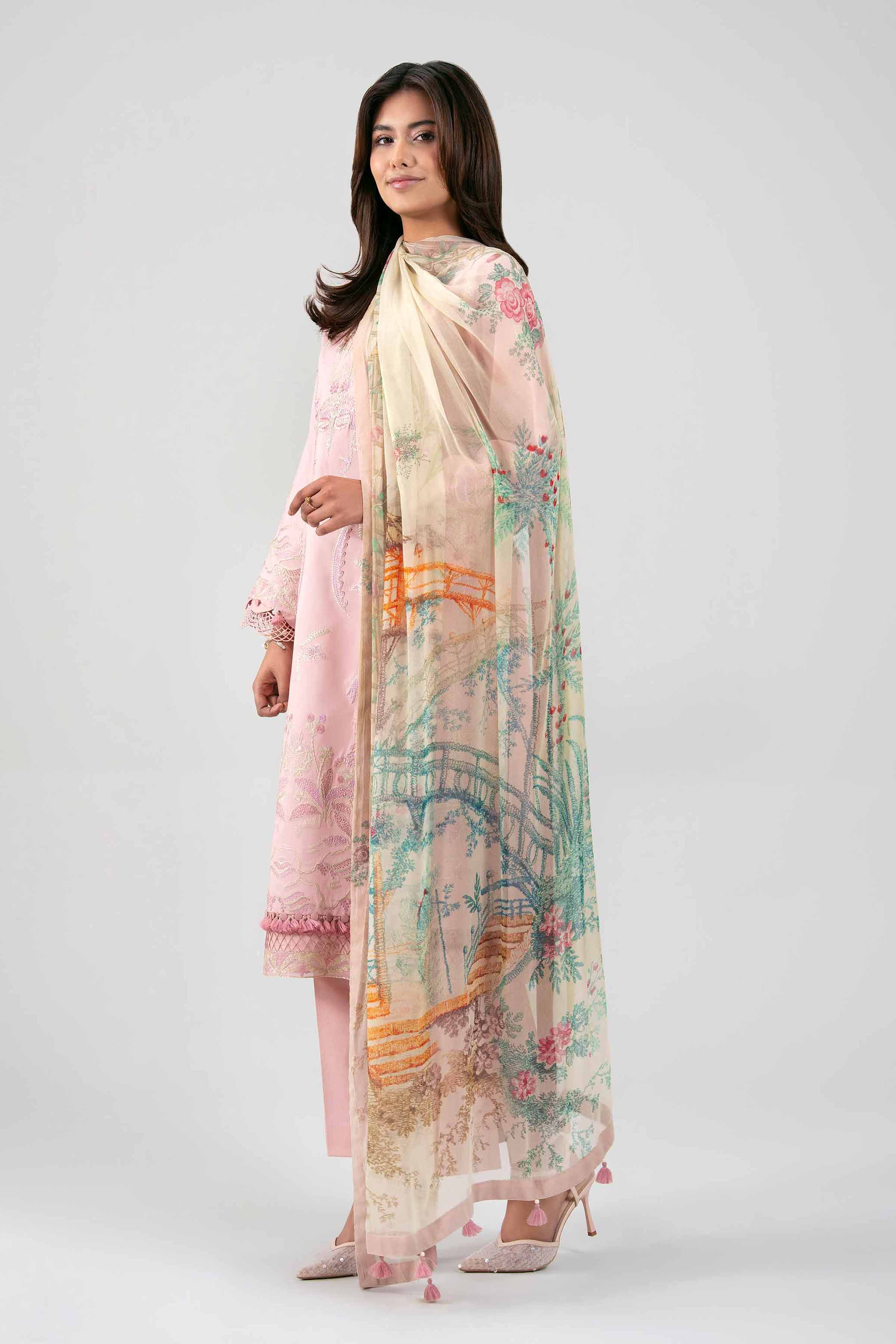 3 Piece - Digital Printed Embroidered Suit - 42601337 Pink Lawn 3PC Embroidered UNSTITCHED