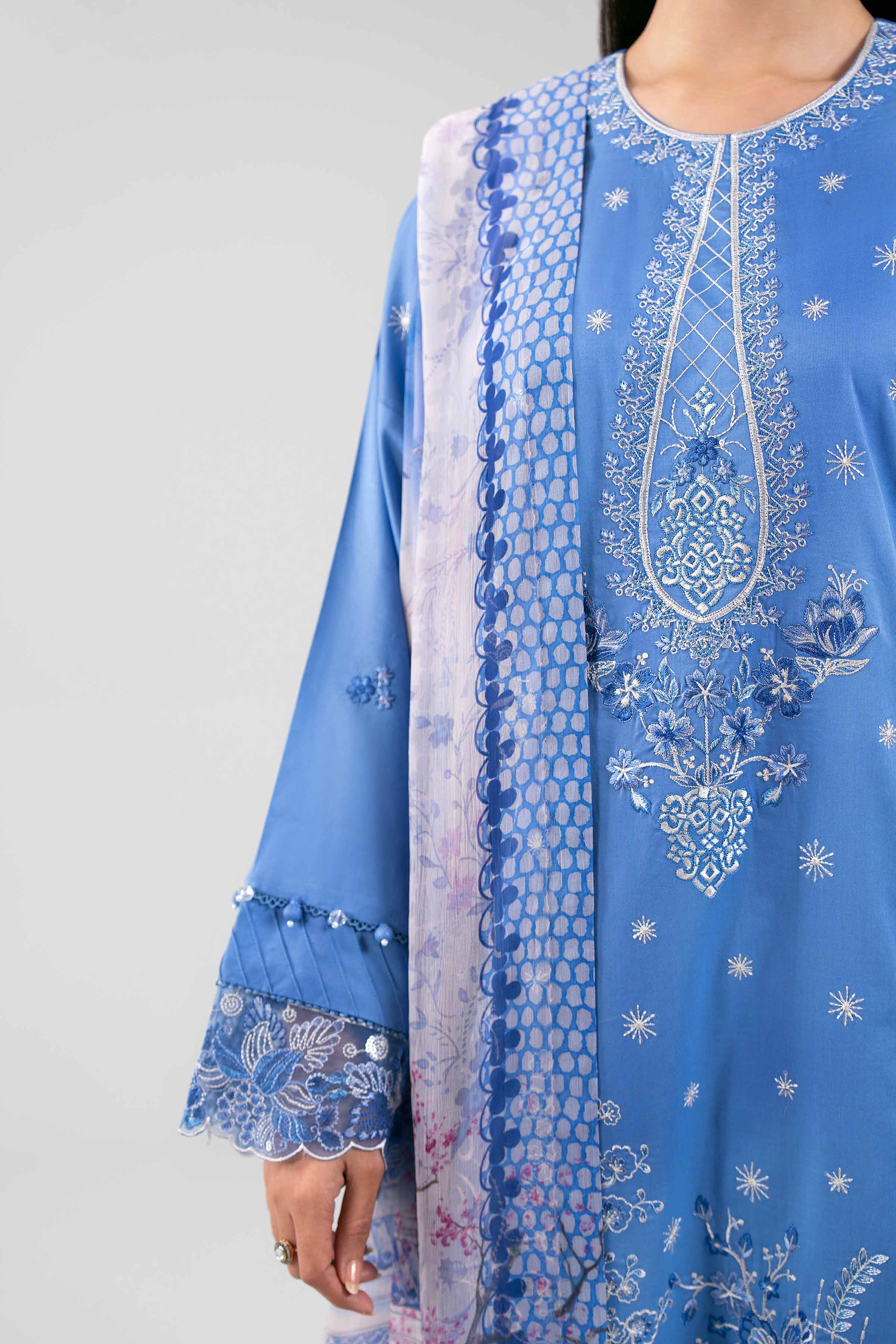 3 Piece - Digital Printed Embroidered Suit - 42601341