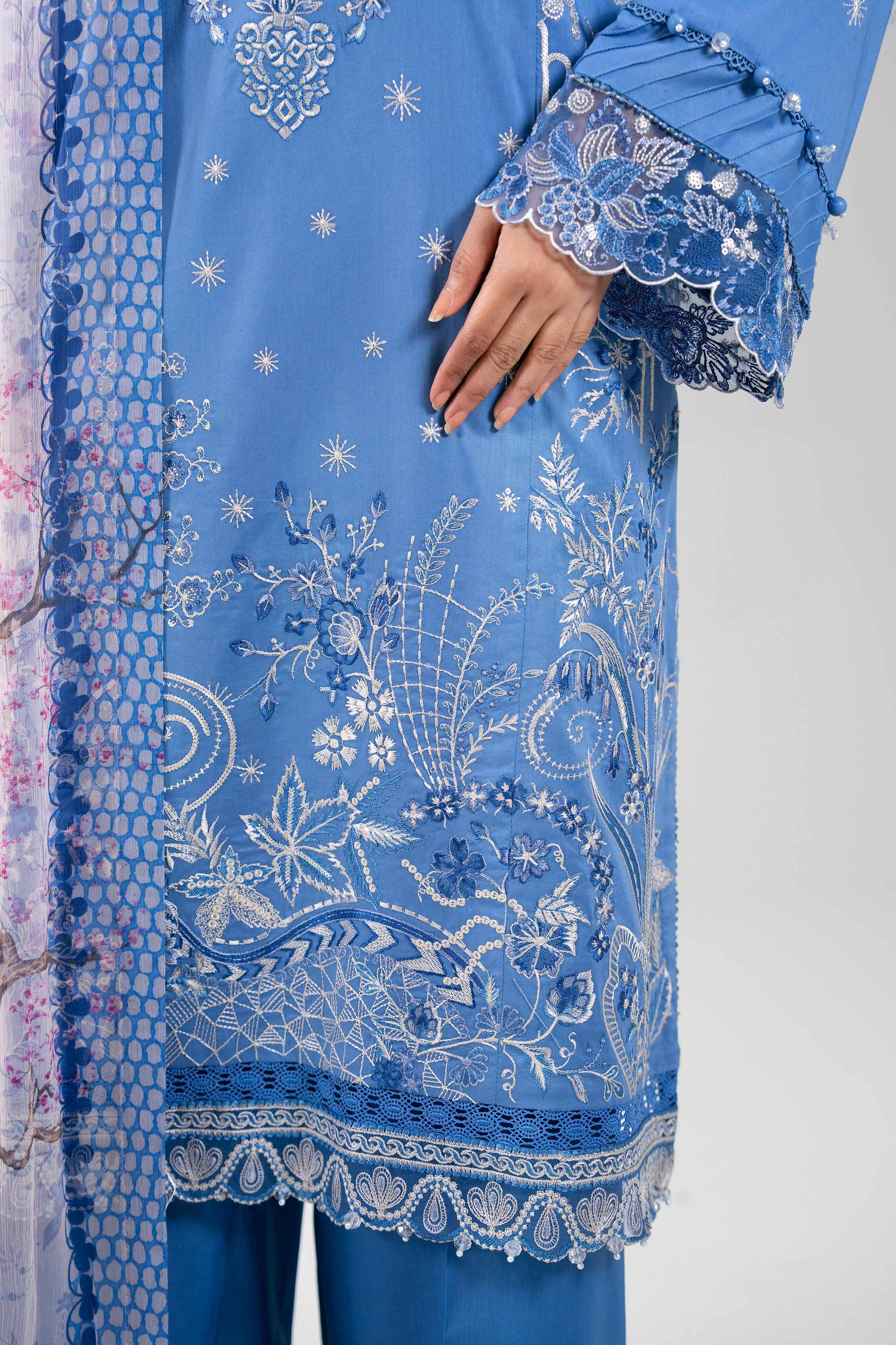 3 Piece - Digital Printed Embroidered Suit - 42601341