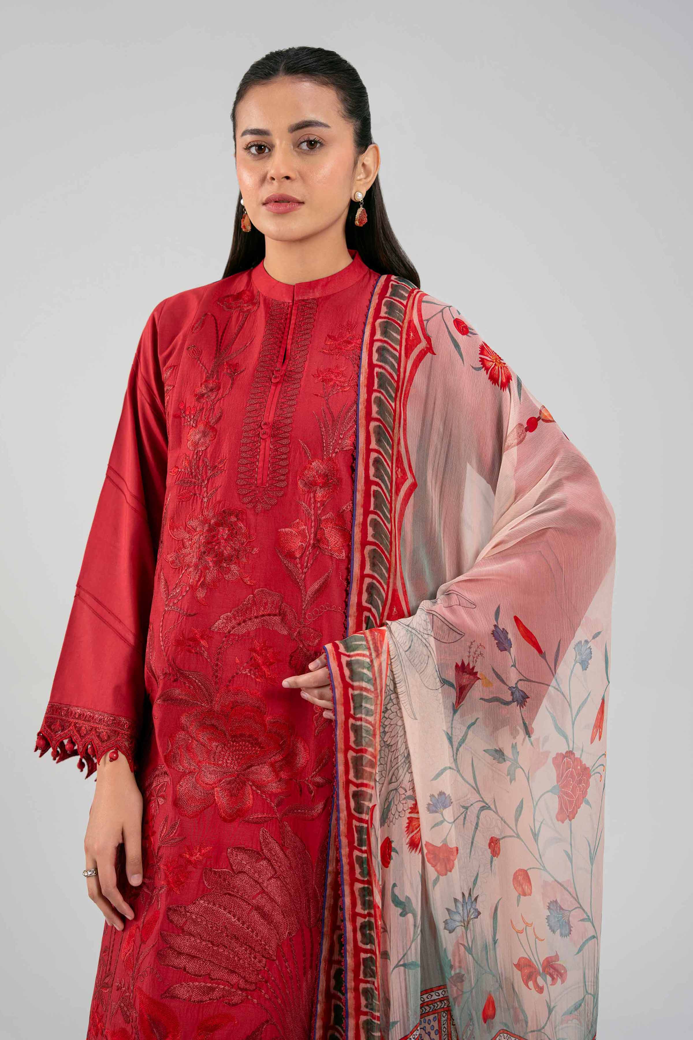 3 Piece - Digital Printed Embroidered Suit - 42601342