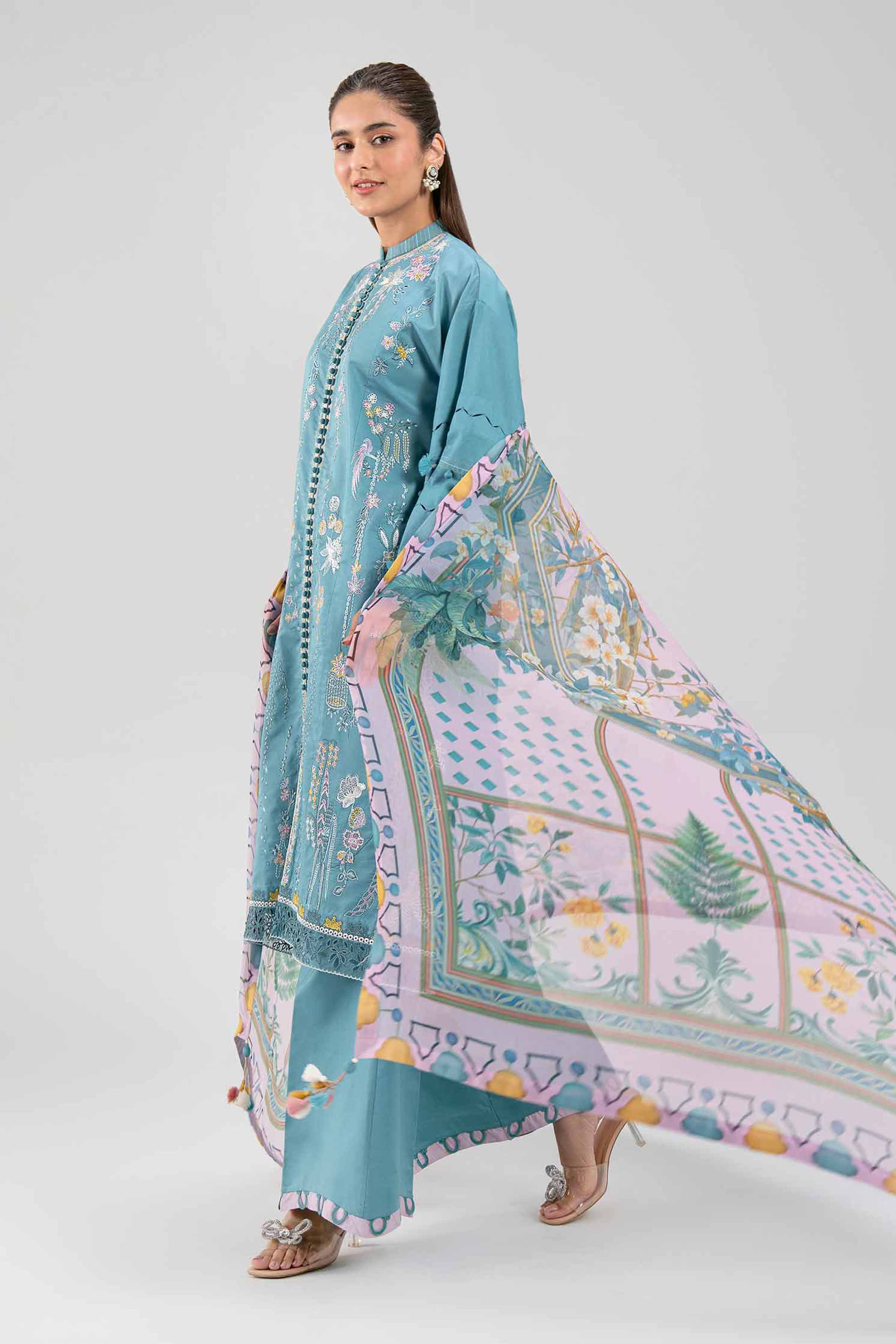 3 Piece - Digital Printed Embroidered Suit - 42601343