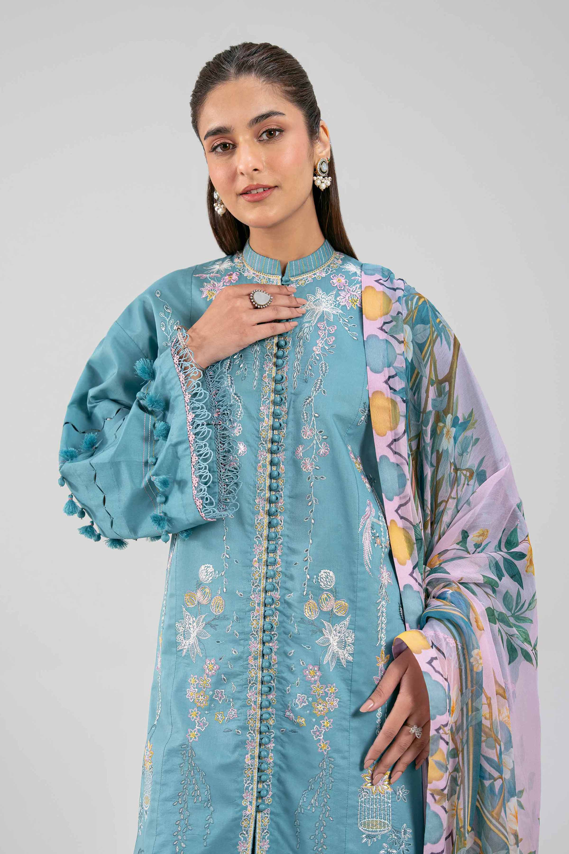 3 Piece - Digital Printed Embroidered Suit - 42601343