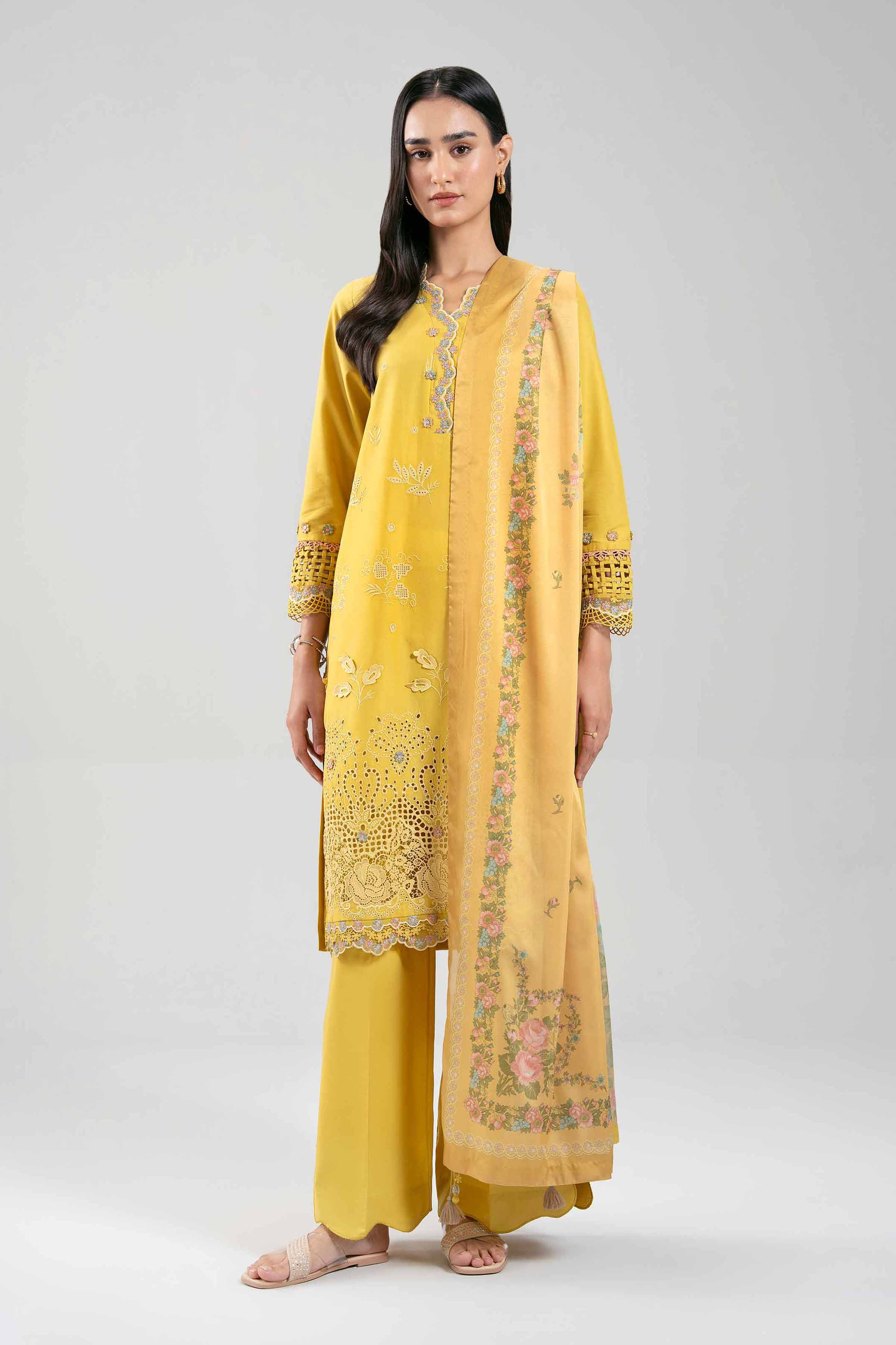 3 Piece - Embroidered Suit - 42601344 for Women - Unstitched Collection