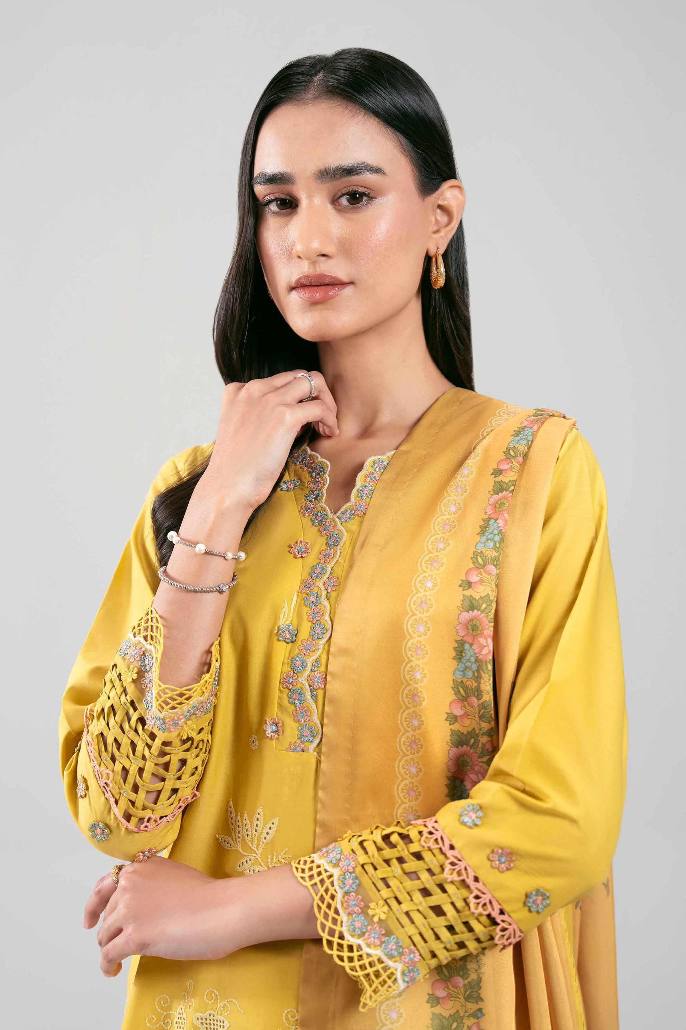 3 Piece - Digital Printed Embroidered Suit - 42601344