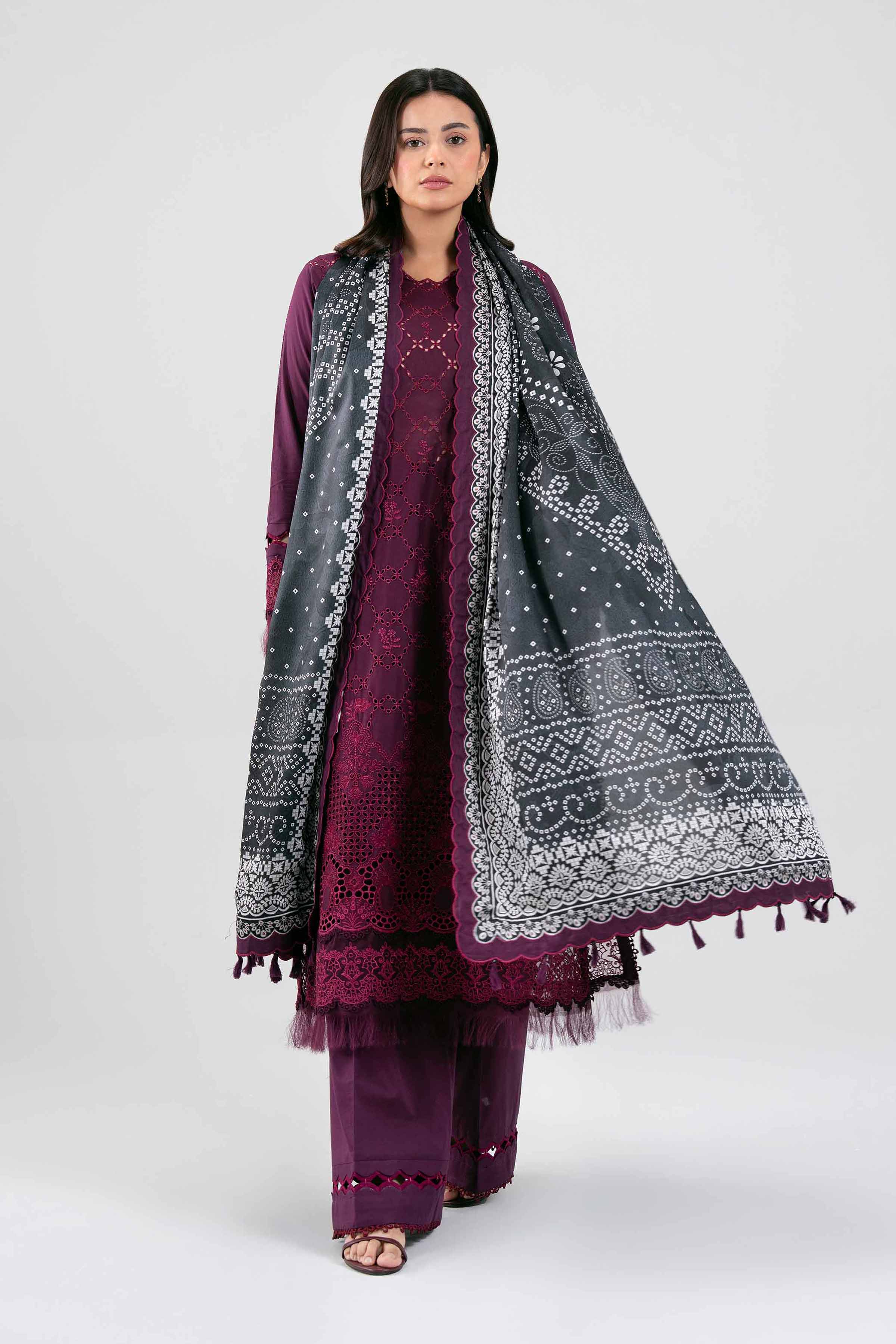 3 Piece - Digital Printed Embroidered Suit - 42601345