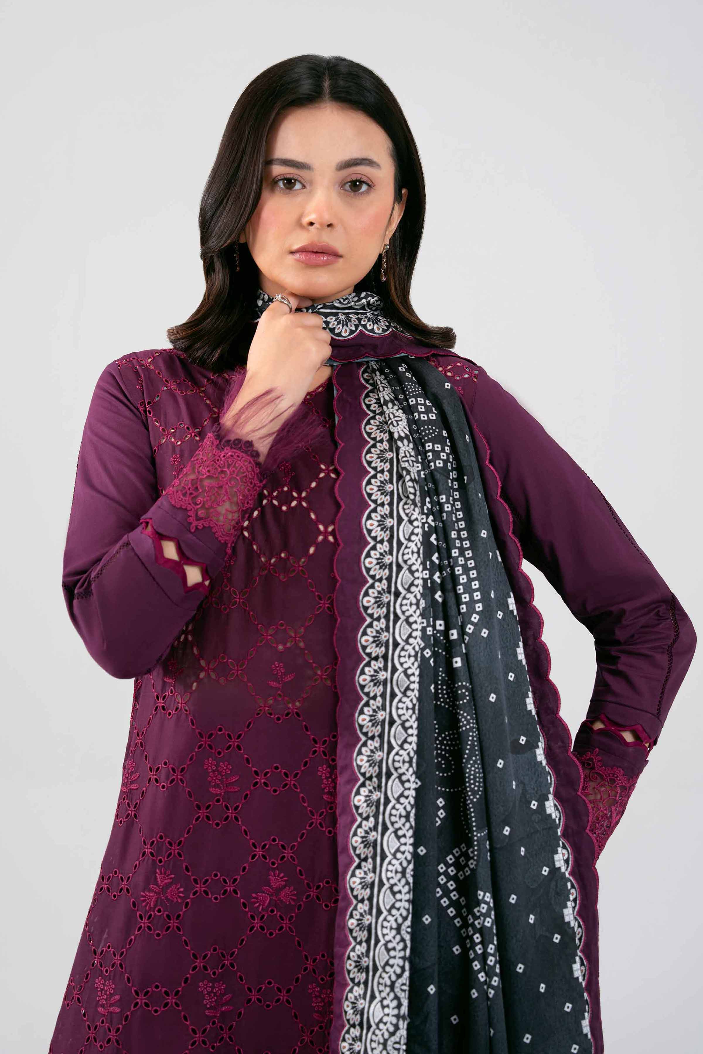 3 Piece - Digital Printed Embroidered Suit - 42601345