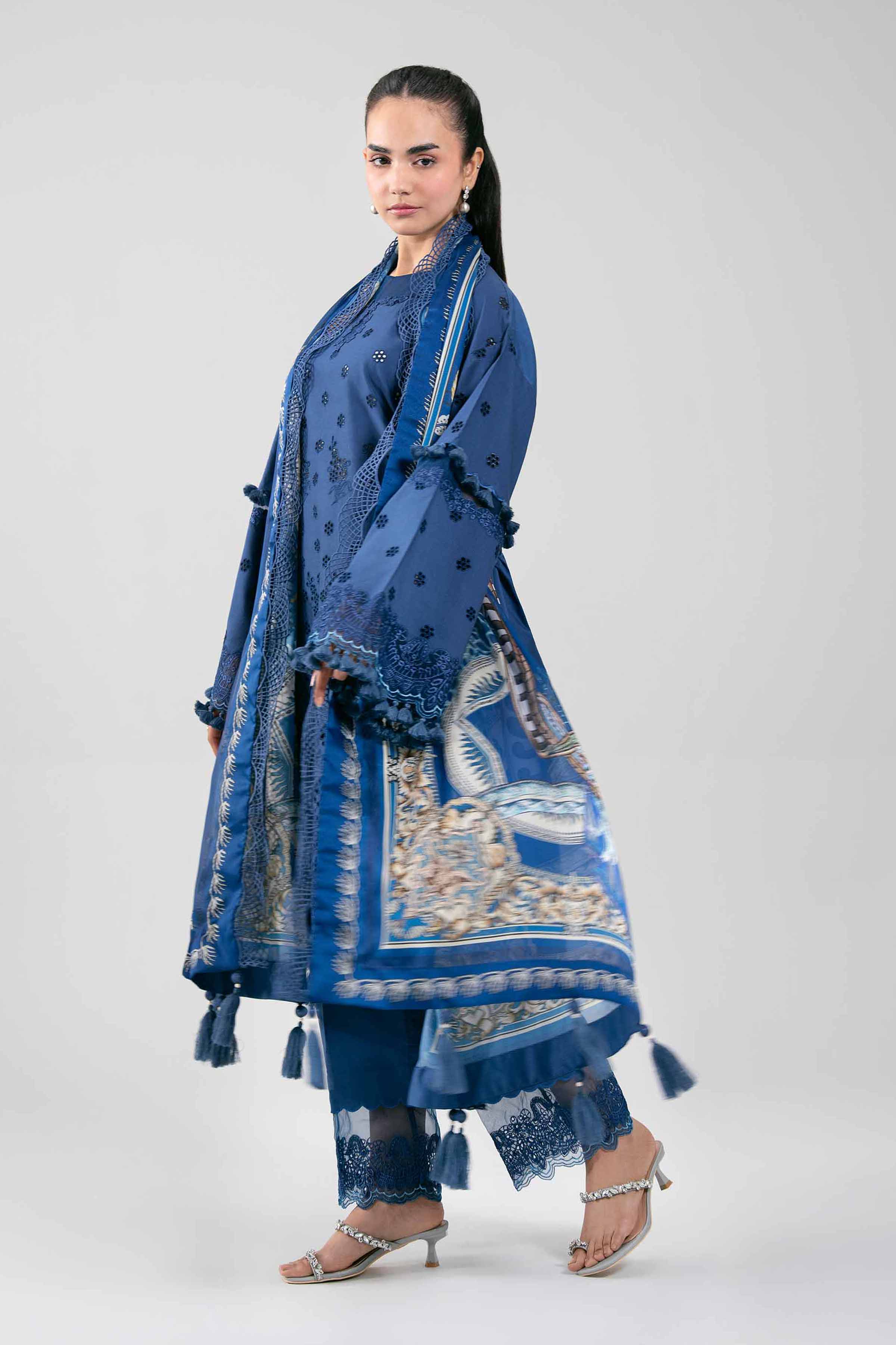 3 Piece - Digital Printed Embroidered Suit - 42601353