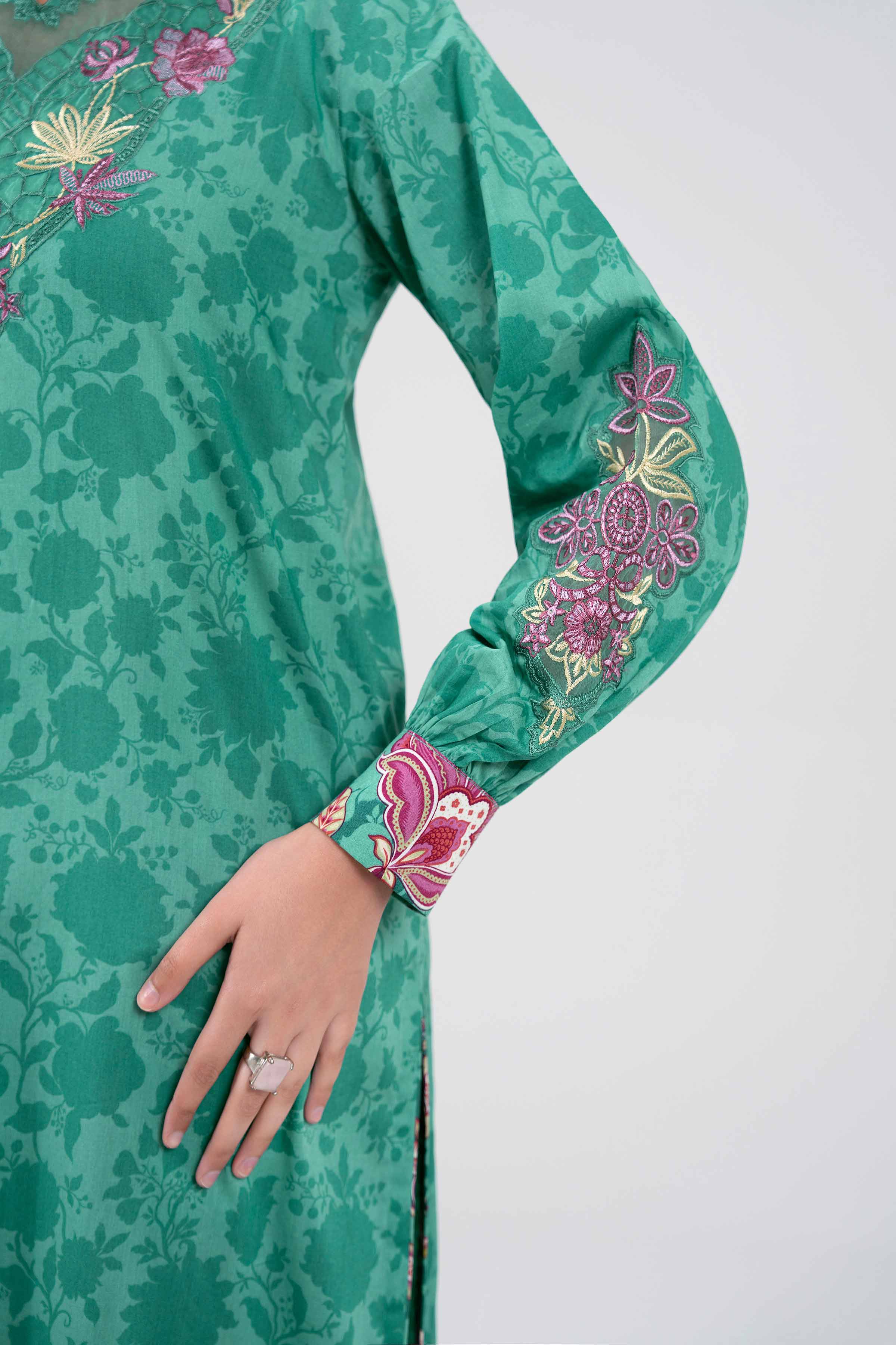 3 Piece - Digital Printed Embroidered Suit - 42601355