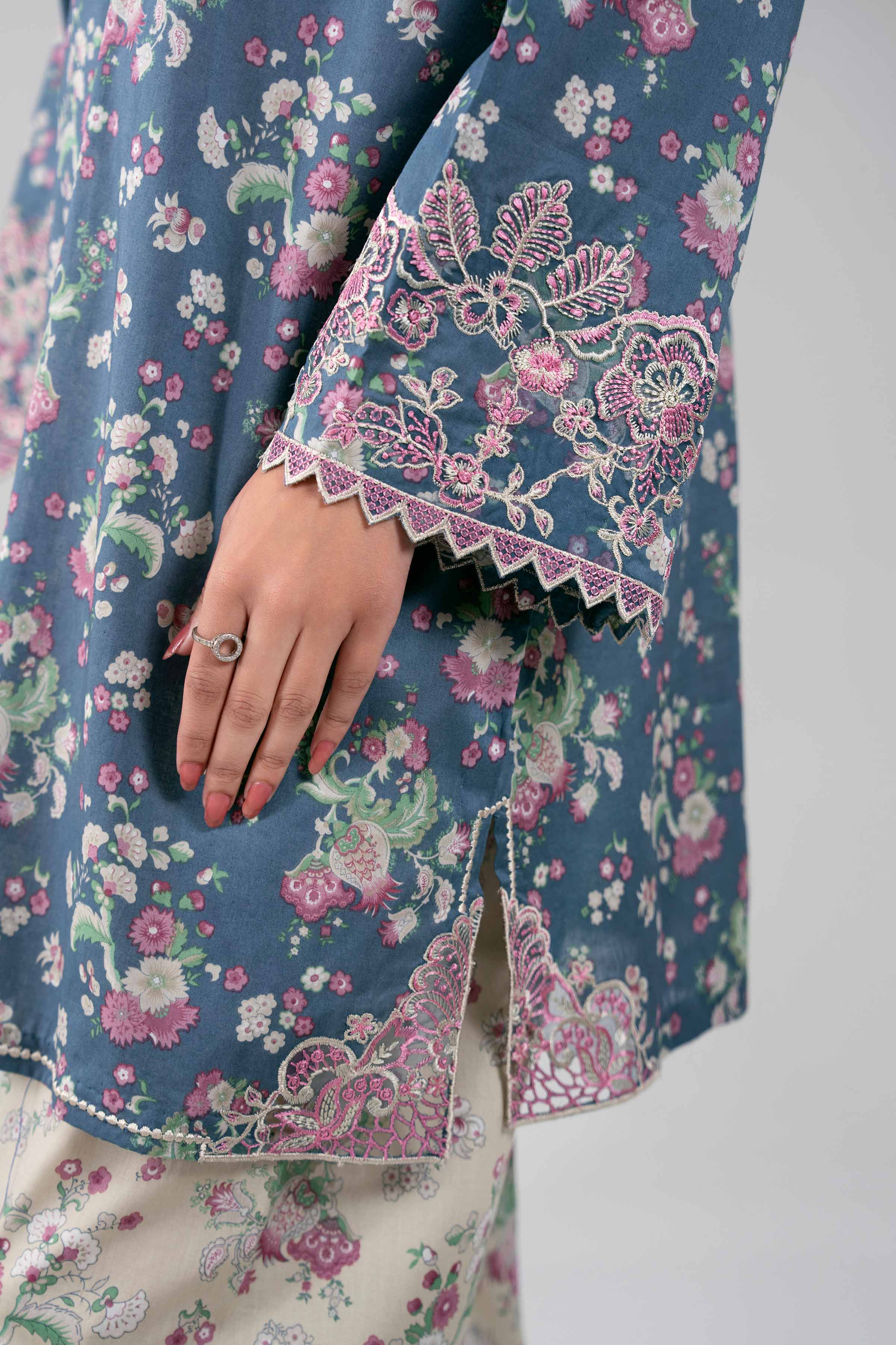 3 Piece - Digital Printed Embroidered Suit - 42601356