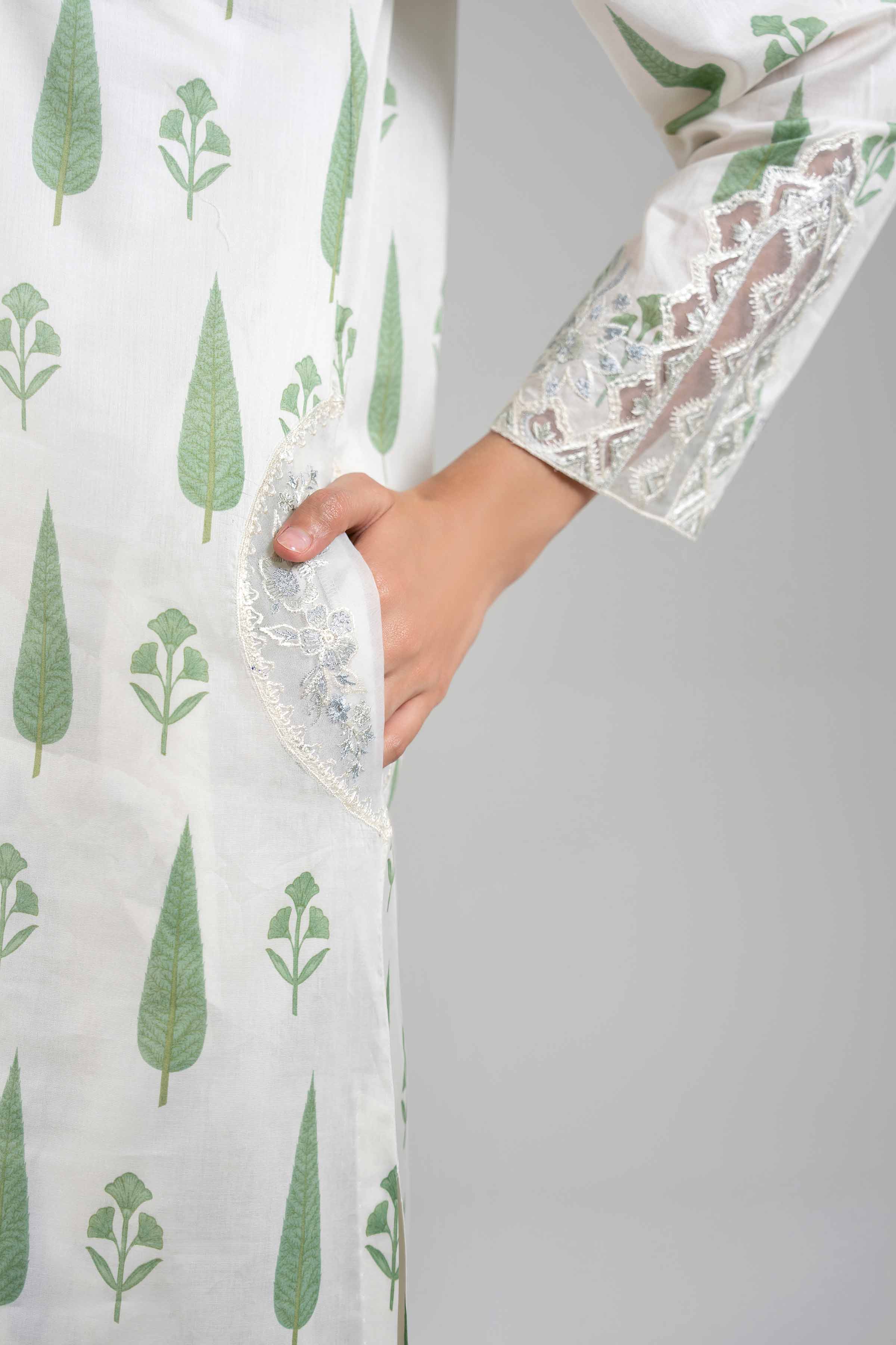 3 Piece - Digital Printed Embroidered Suit - 42601357