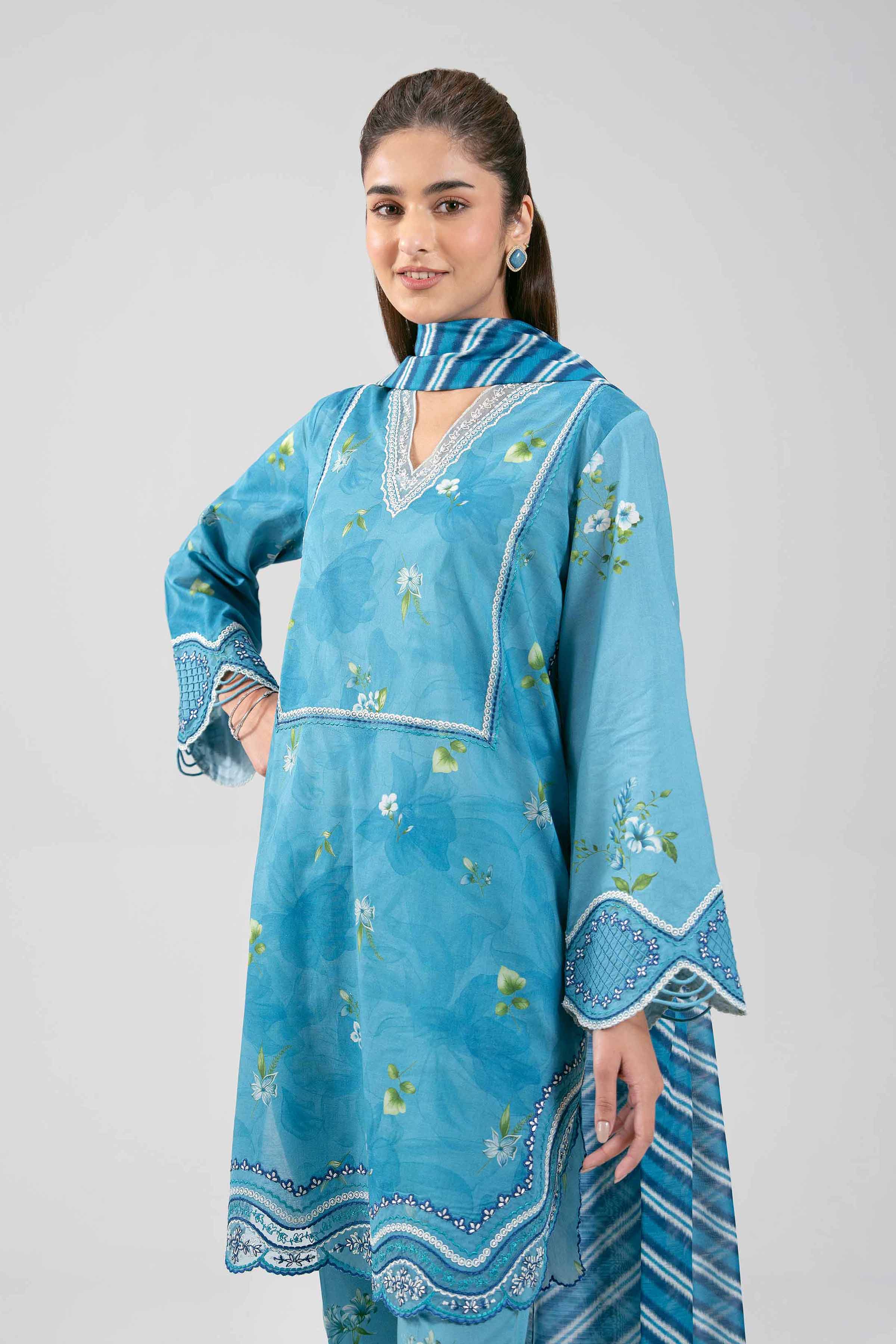 3 Piece - Digital Printed Embroidered Suit - 42601361