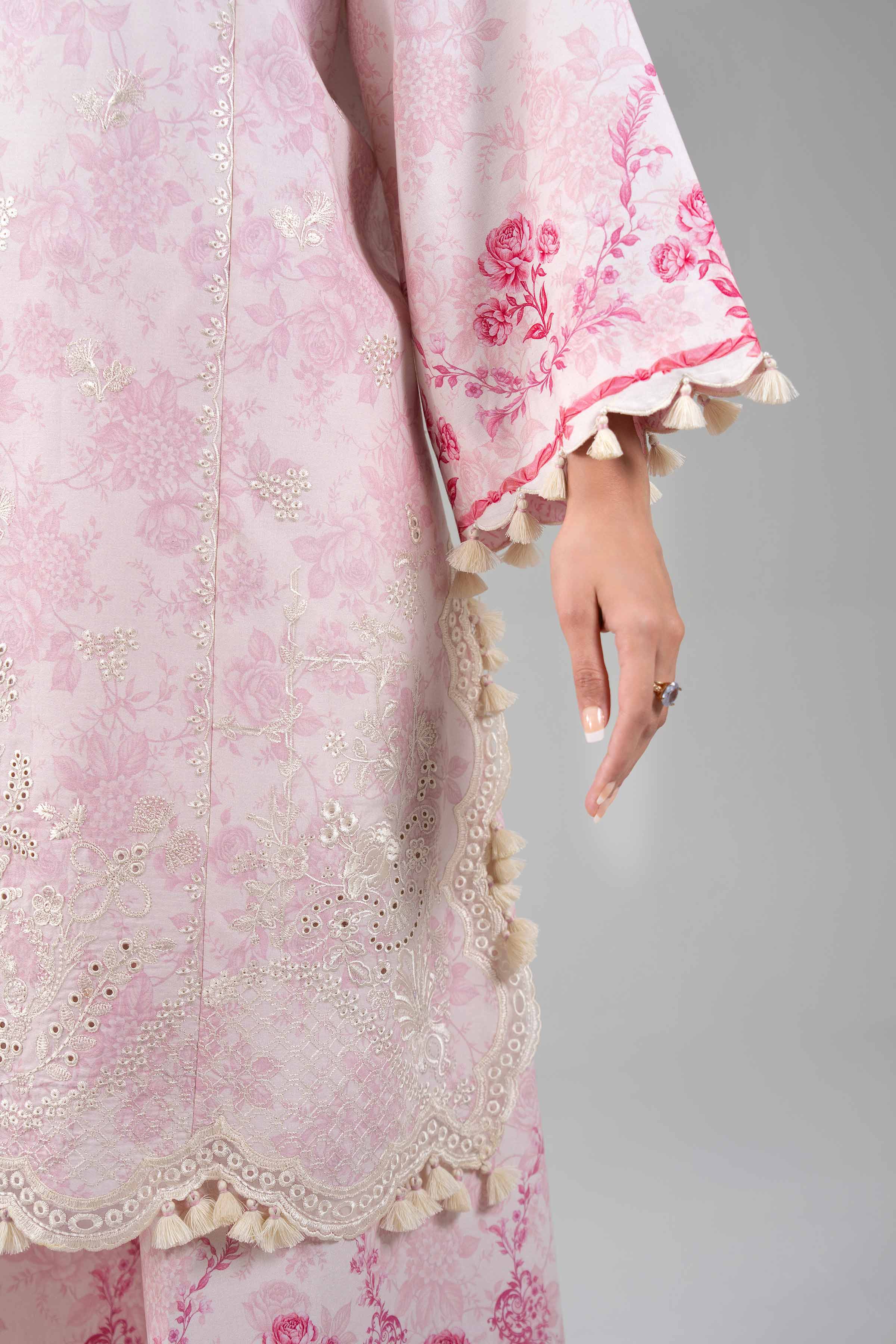 3 Piece - Digital Printed Embroidered Suit - 42601384 Pink Lawn 3PC Embroidered