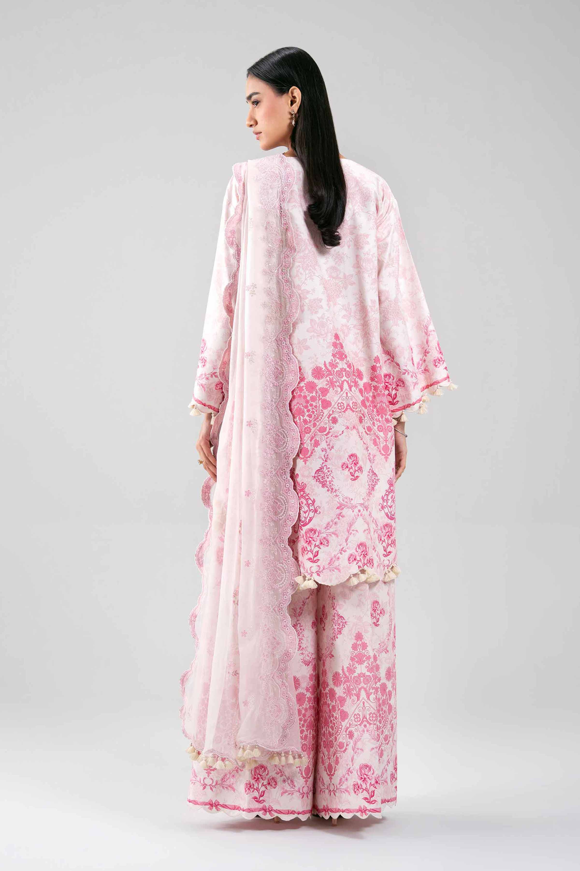 3 Piece - Digital Printed Embroidered Suit - 42601384 Pink Lawn 3PC Embroidered