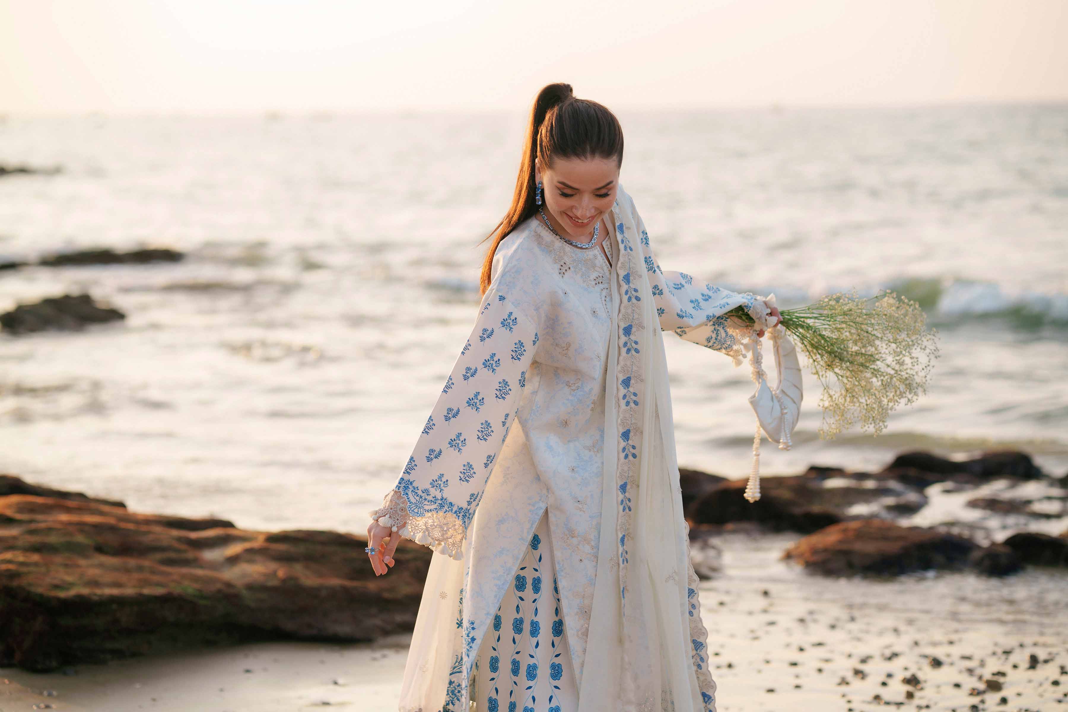 3 Piece - Digital Printed Embroidered Suit - 42601385 Beige Lawn 3PC Embroidered