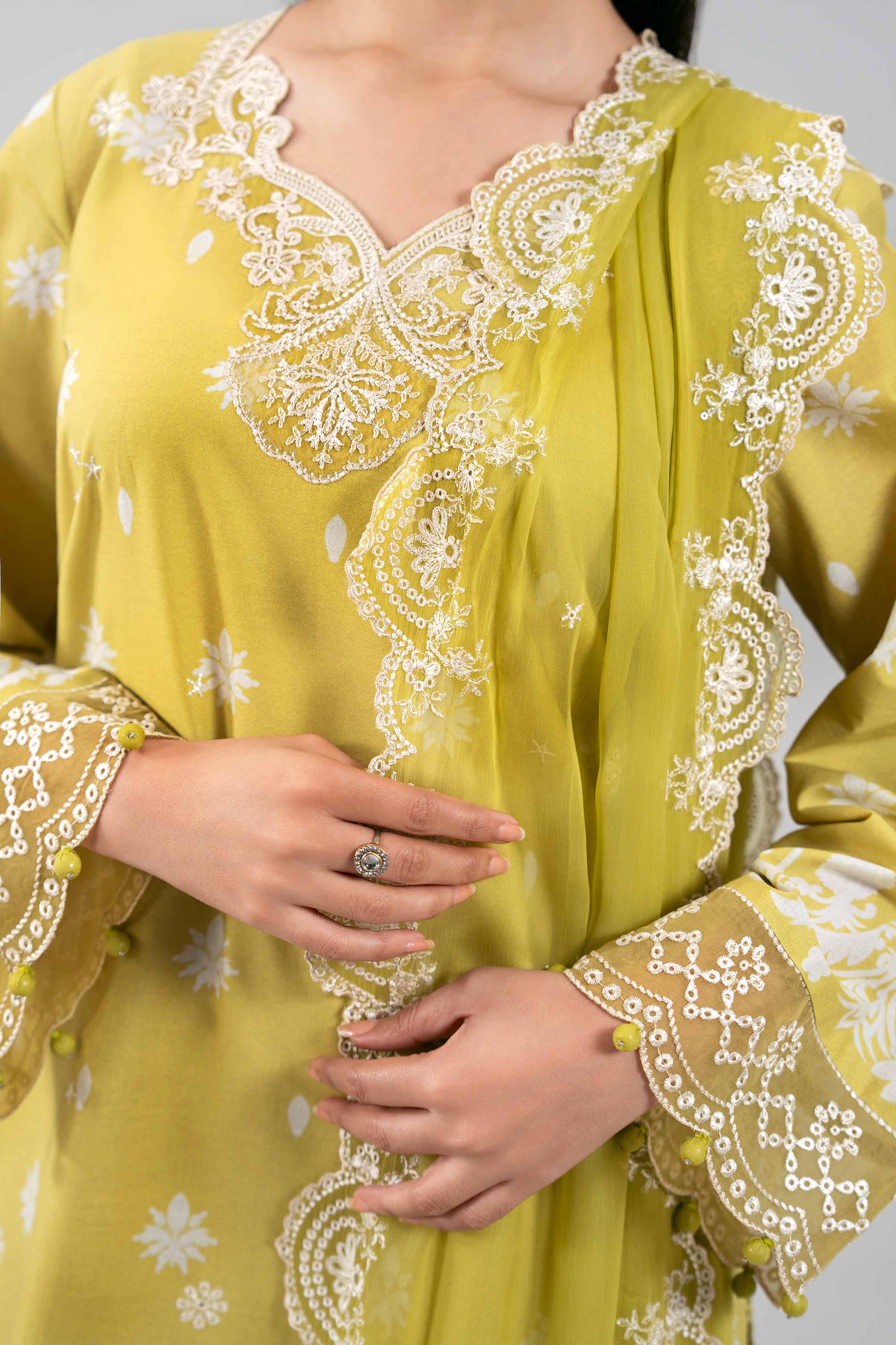 3 Piece - Embroidered Suit - 42601386 for Women - Unstitched Collection