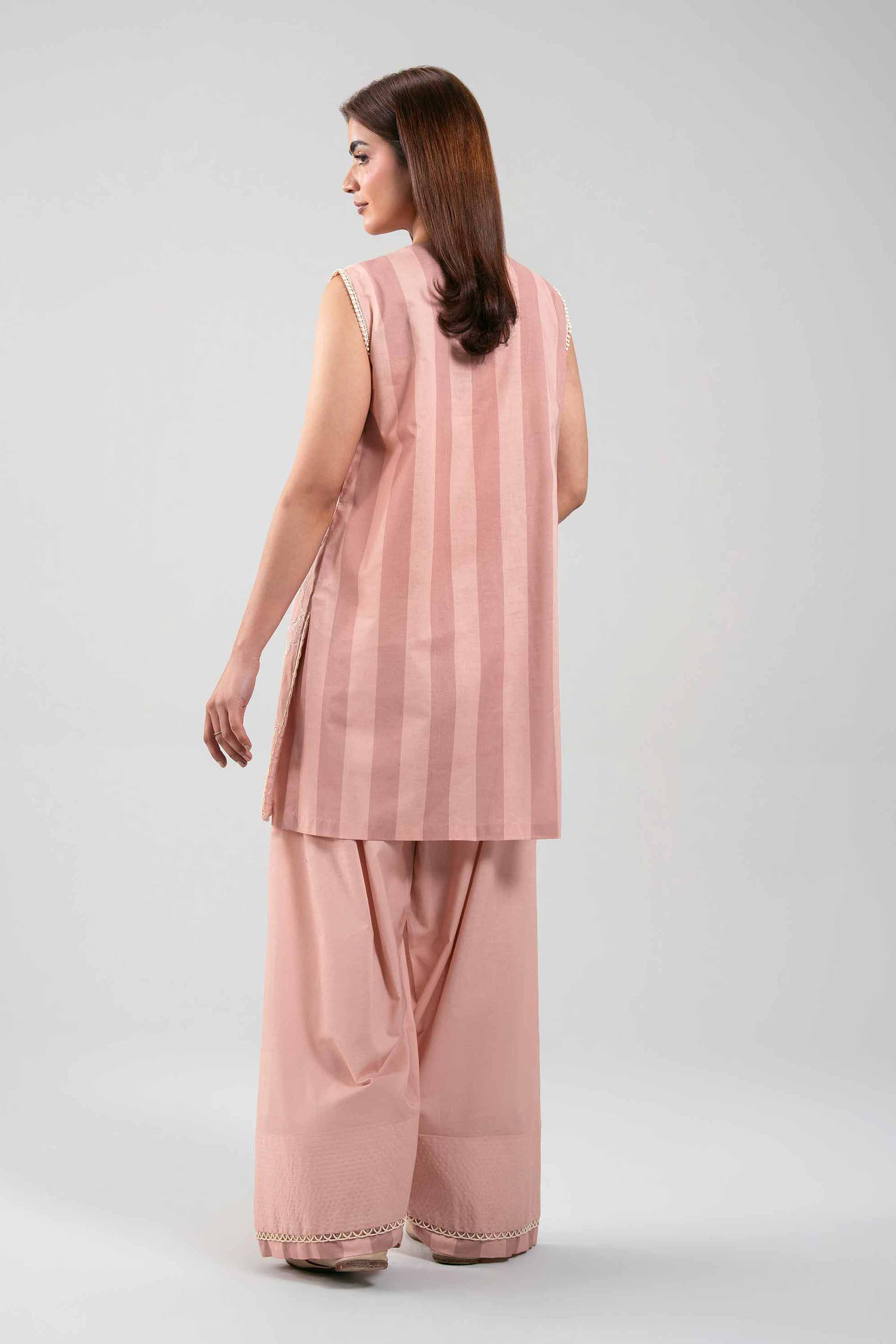 2 Piece - Embroidered Suit - 42601392 Pink Cotton 2PC Embroidered