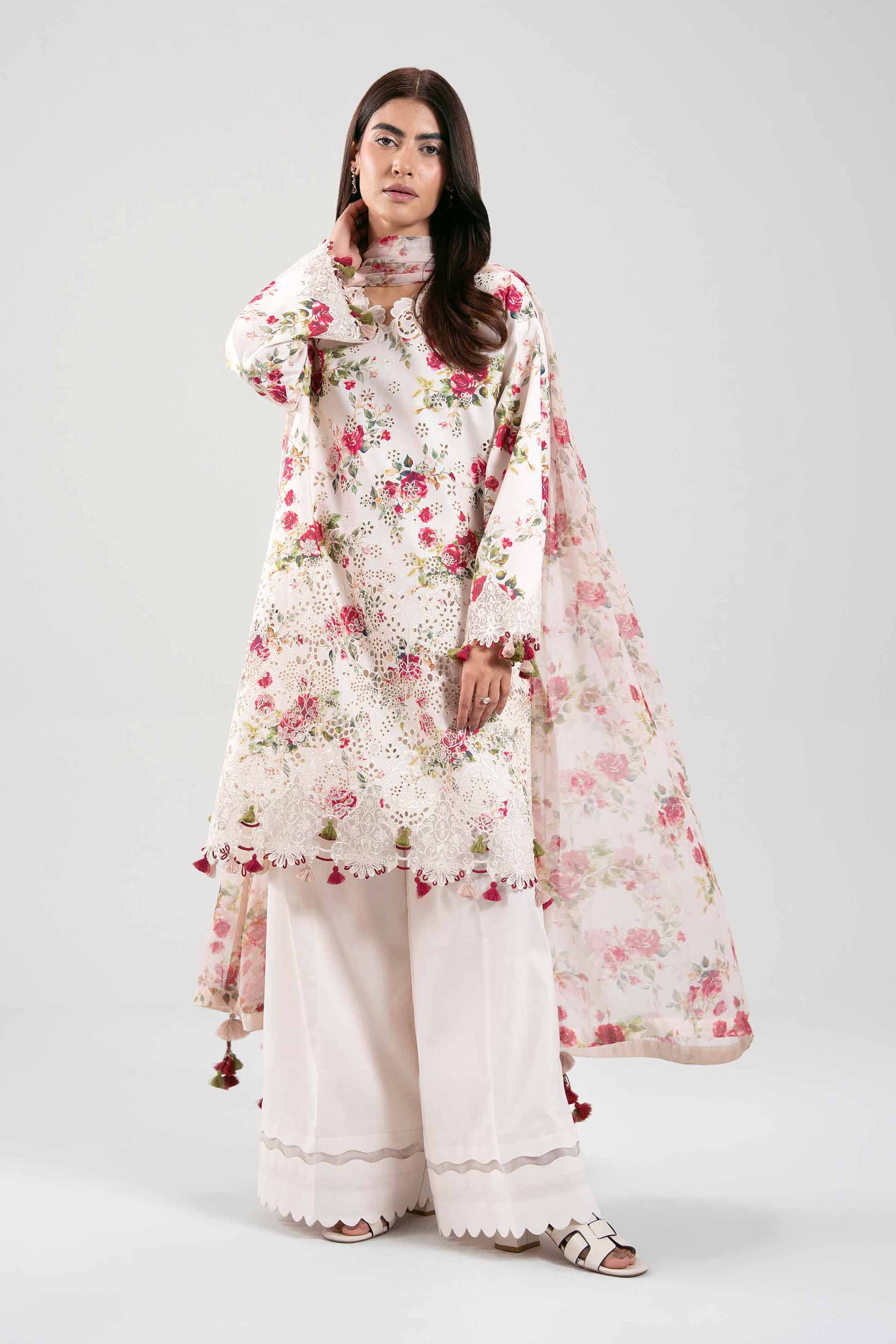 3 Piece - Digital Printed Embroidered Suit - 42601395