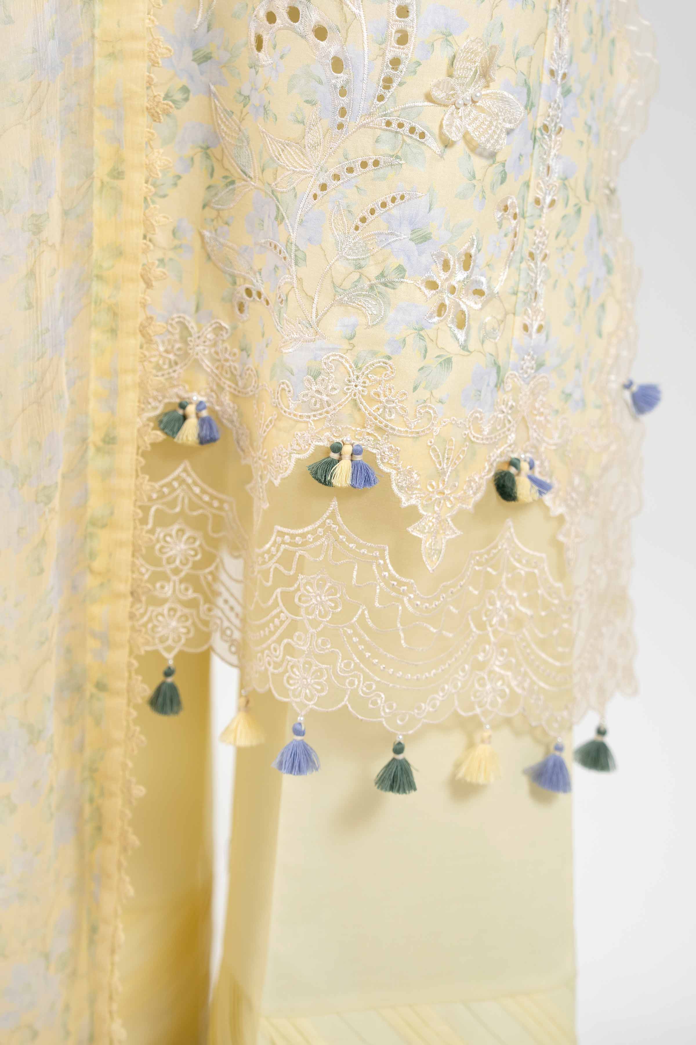 3 Piece - Digital Printed Embroidered Suit - 42601396