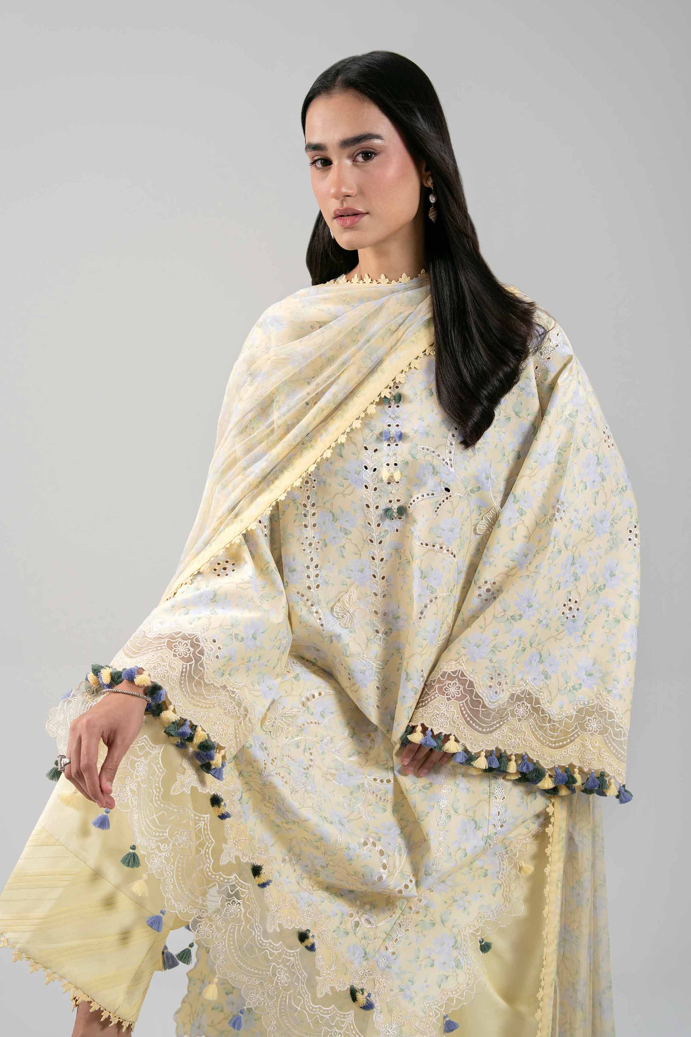 3 Piece - Digital Printed Embroidered Suit - 42601396